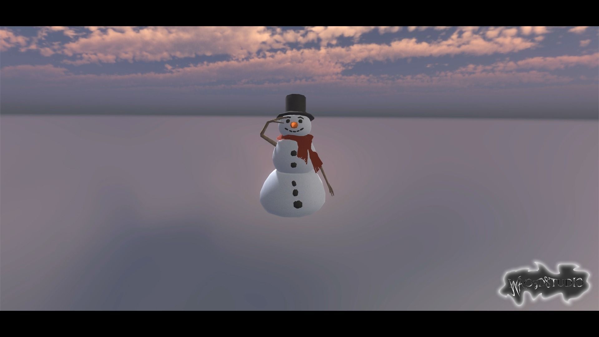 Snow Man Low-poly 3D model_9