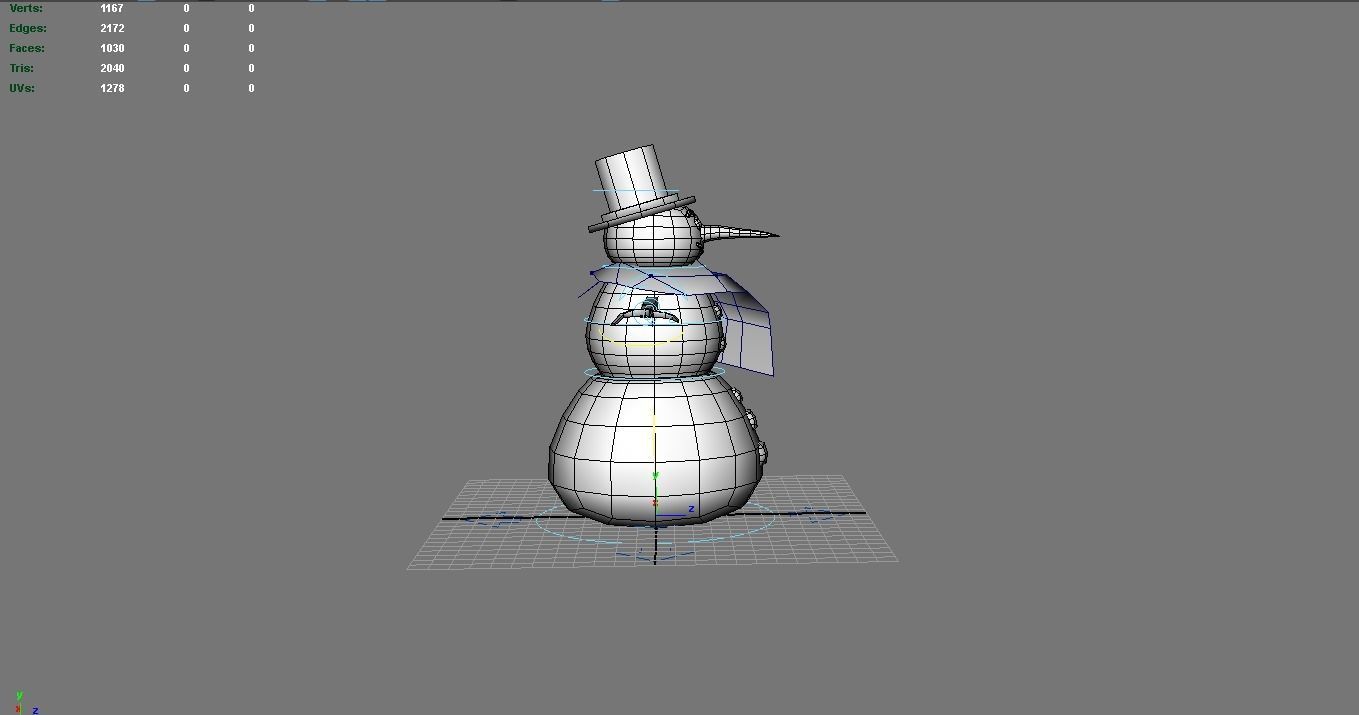 Snow Man Low-poly 3D model_22