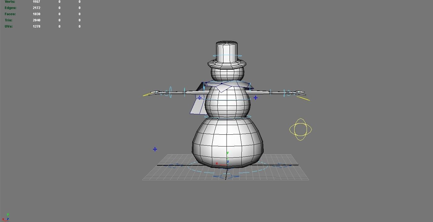 Snow Man Low-poly 3D model_23