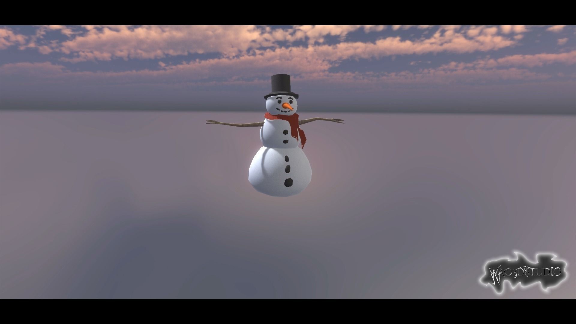 Snow Man Low-poly 3D model_14