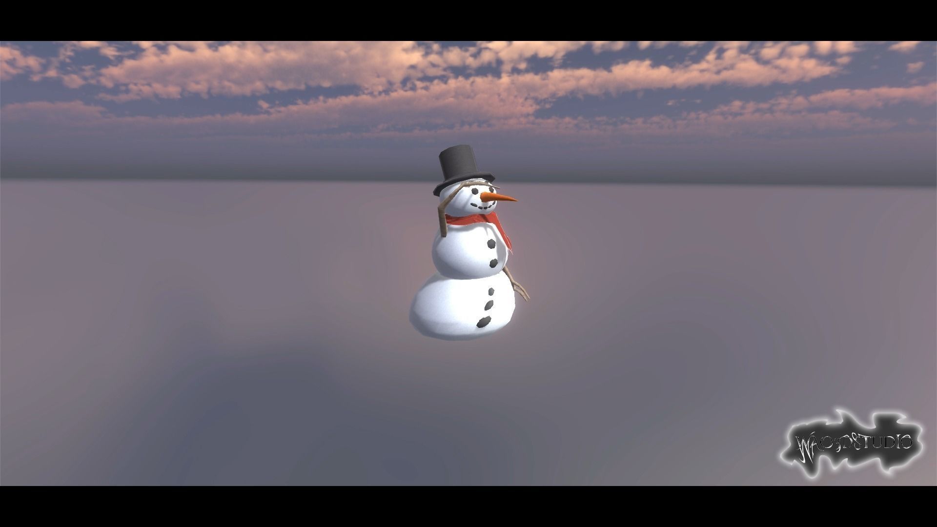 Snow Man Low-poly 3D model_12