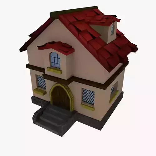 Low-poly Cartoon Medieval House