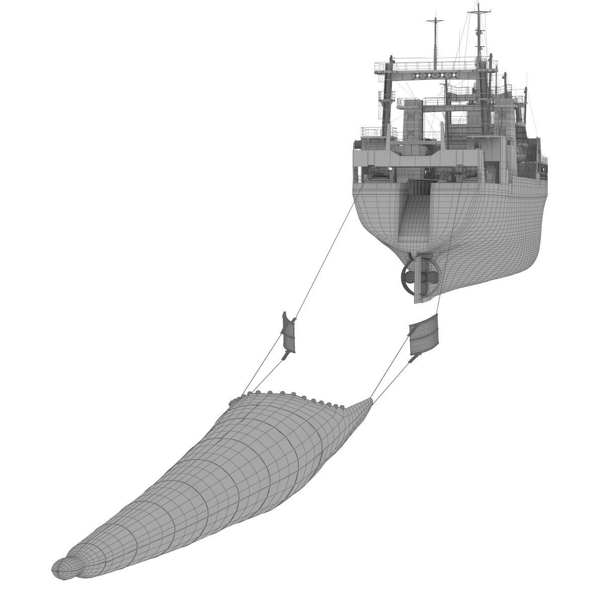 Large fishing freezer trawler 3D model_7