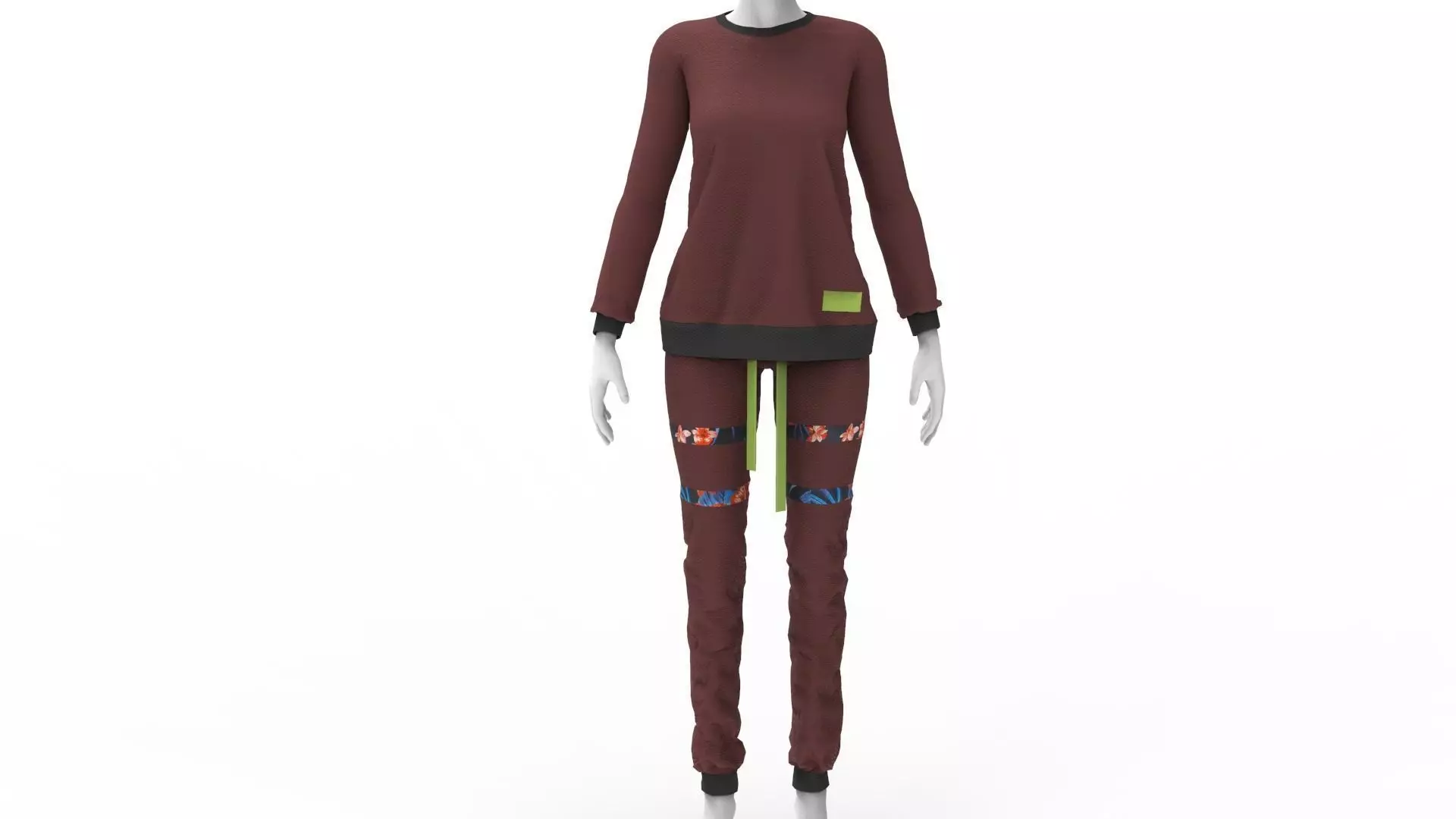 FREE Woman Sweatshirt and Joggers - Marvelous Designer Free 3D model