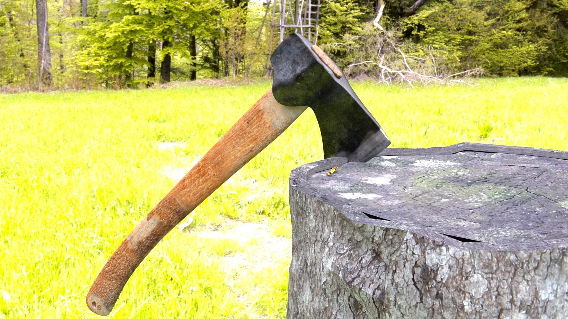 ORTAS AXE NO 1 WOOD AND STEEL SHARP EDGED HANDY AXE 3D model_13