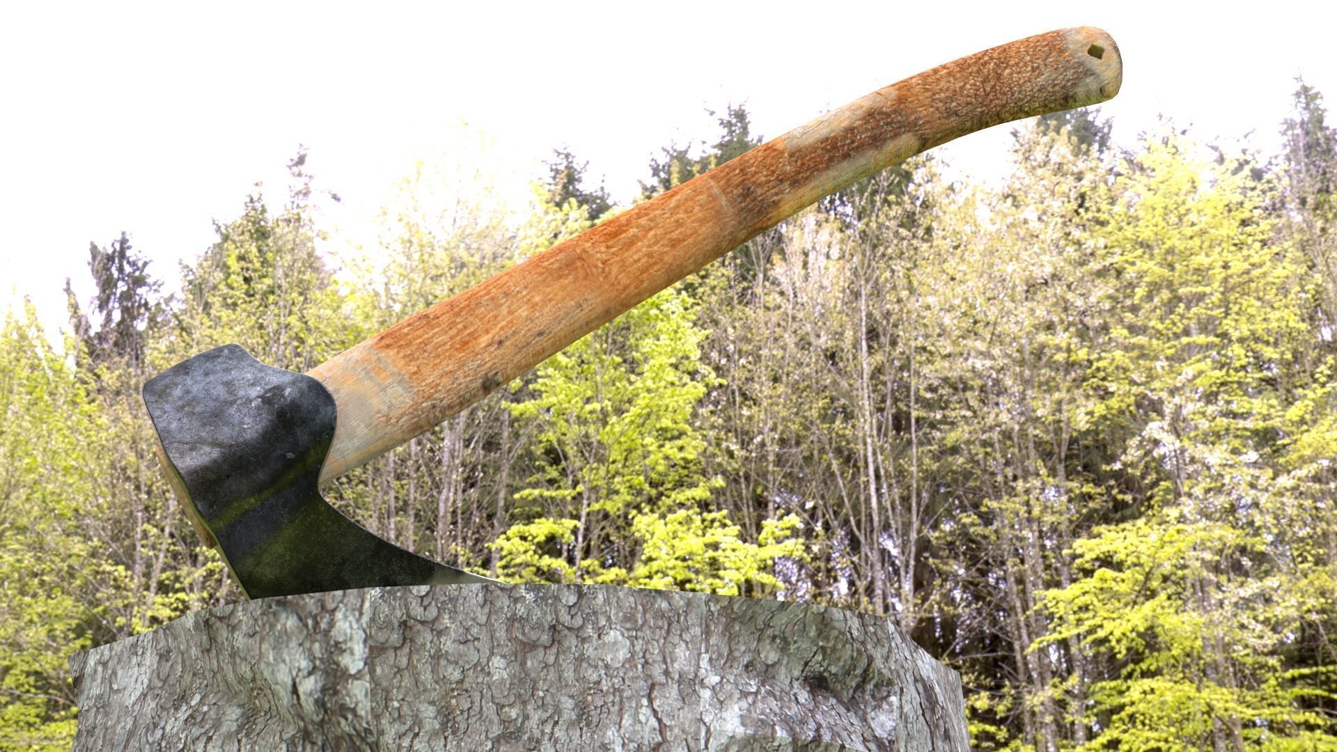 ORTAS AXE NO 1 WOOD AND STEEL SHARP EDGED HANDY AXE 3D model_9