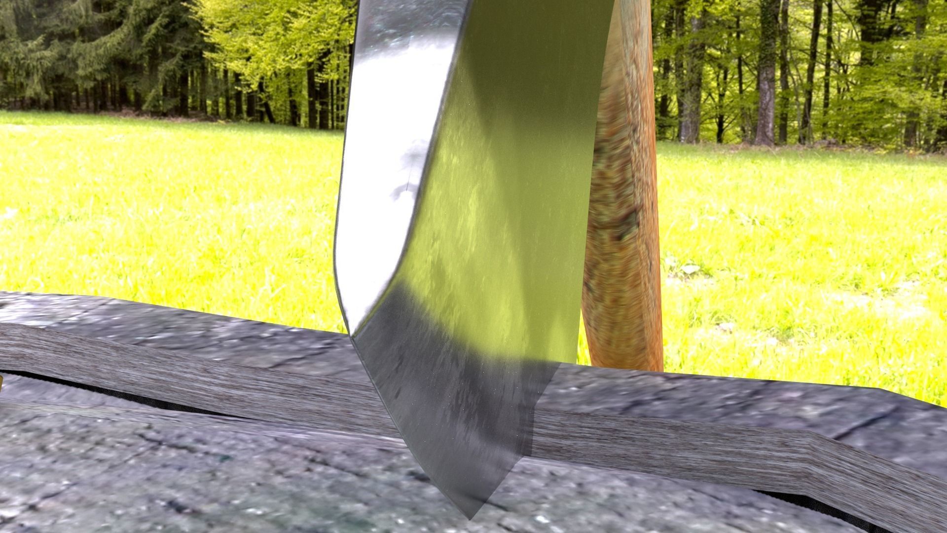 ORTAS AXE NO 1 WOOD AND STEEL SHARP EDGED HANDY AXE 3D model_11