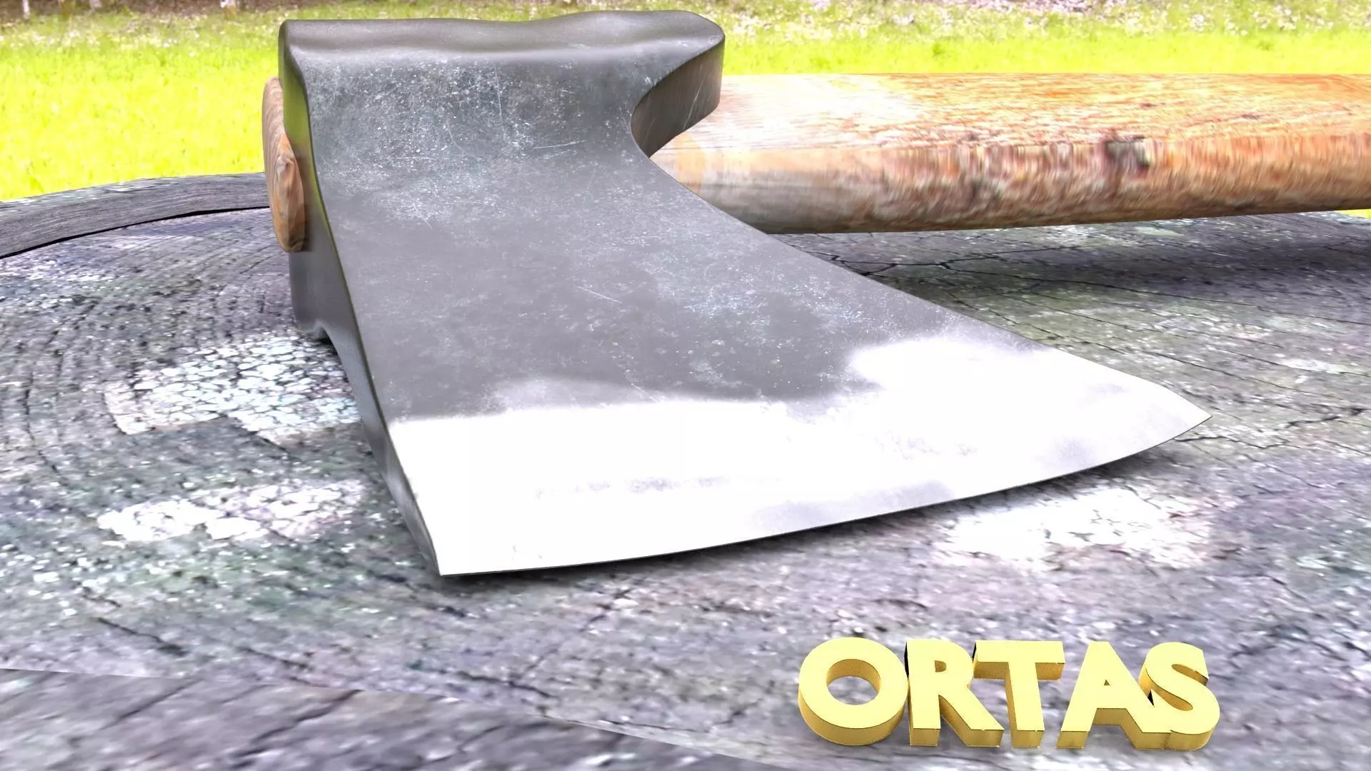 ORTAS AXE NO 1 WOOD AND STEEL SHARP EDGED HANDY AXE 3D model_0