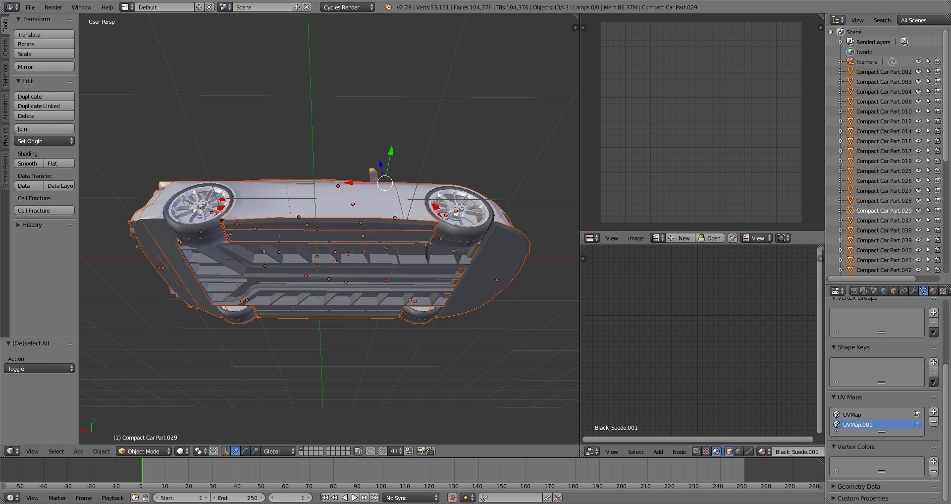 Compact 2 Door Sedan Low-poly 3D model_13