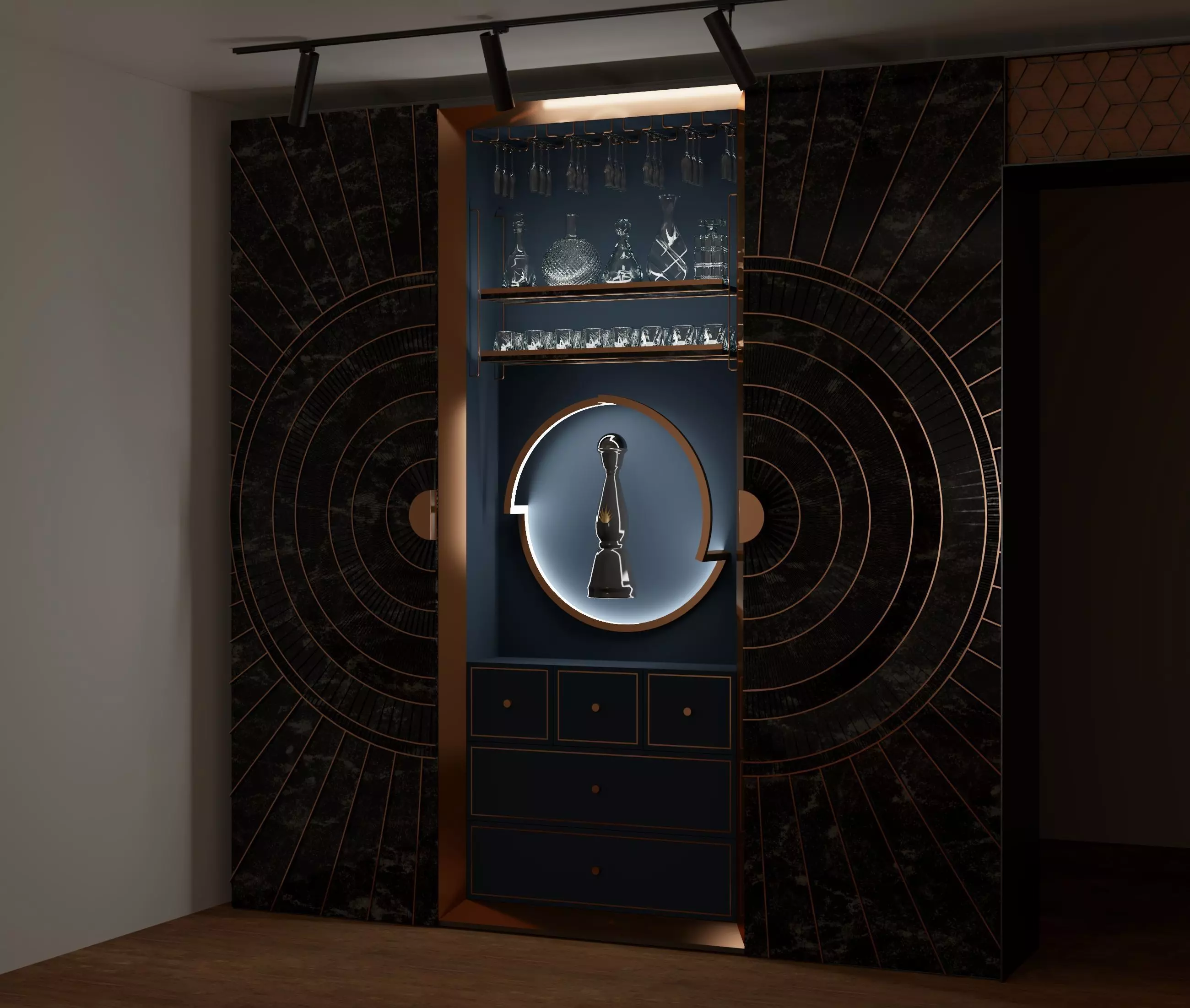 trunk bar with door 3D model_0