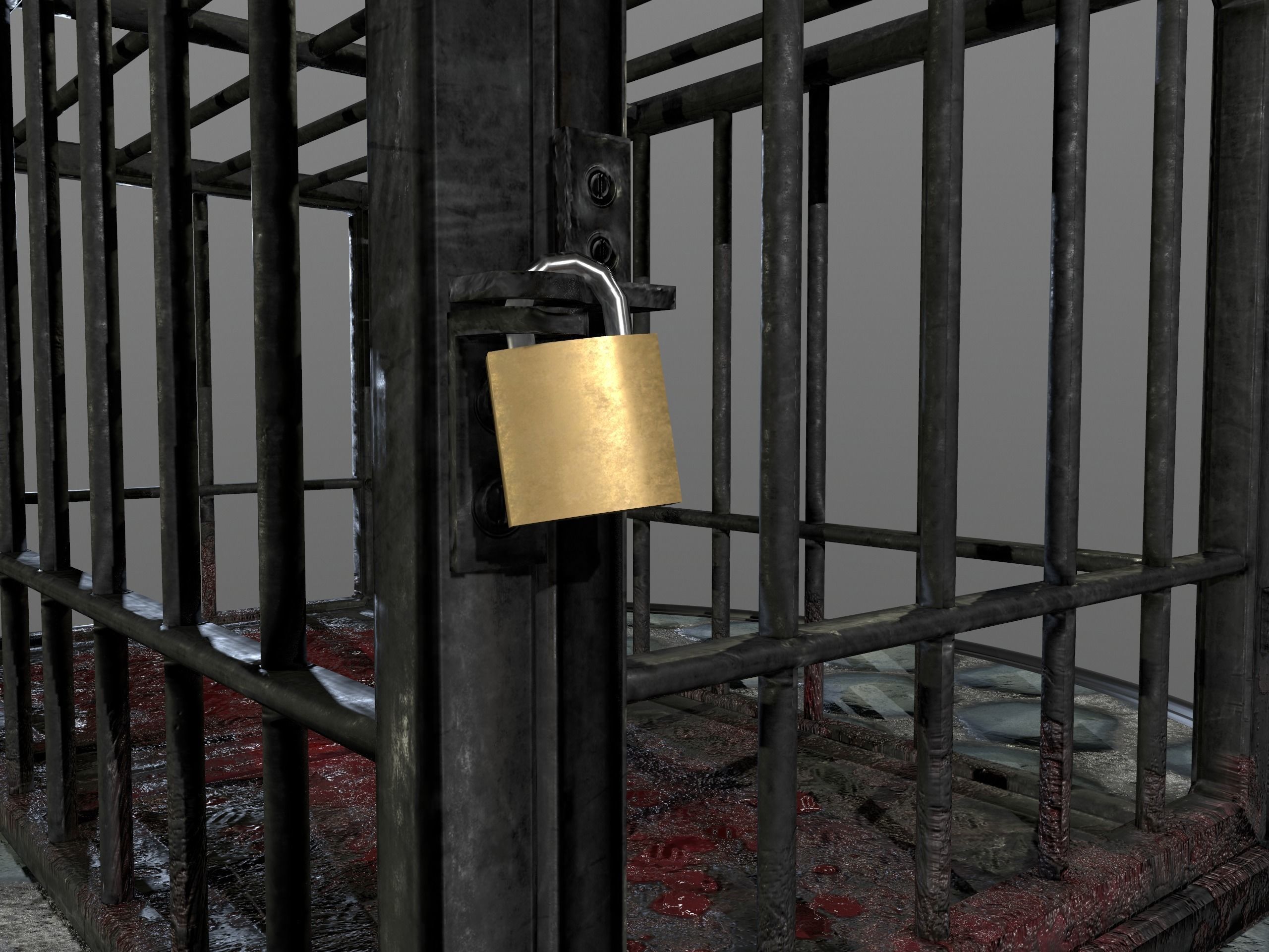 Animal Cage Low-poly 3D model_75