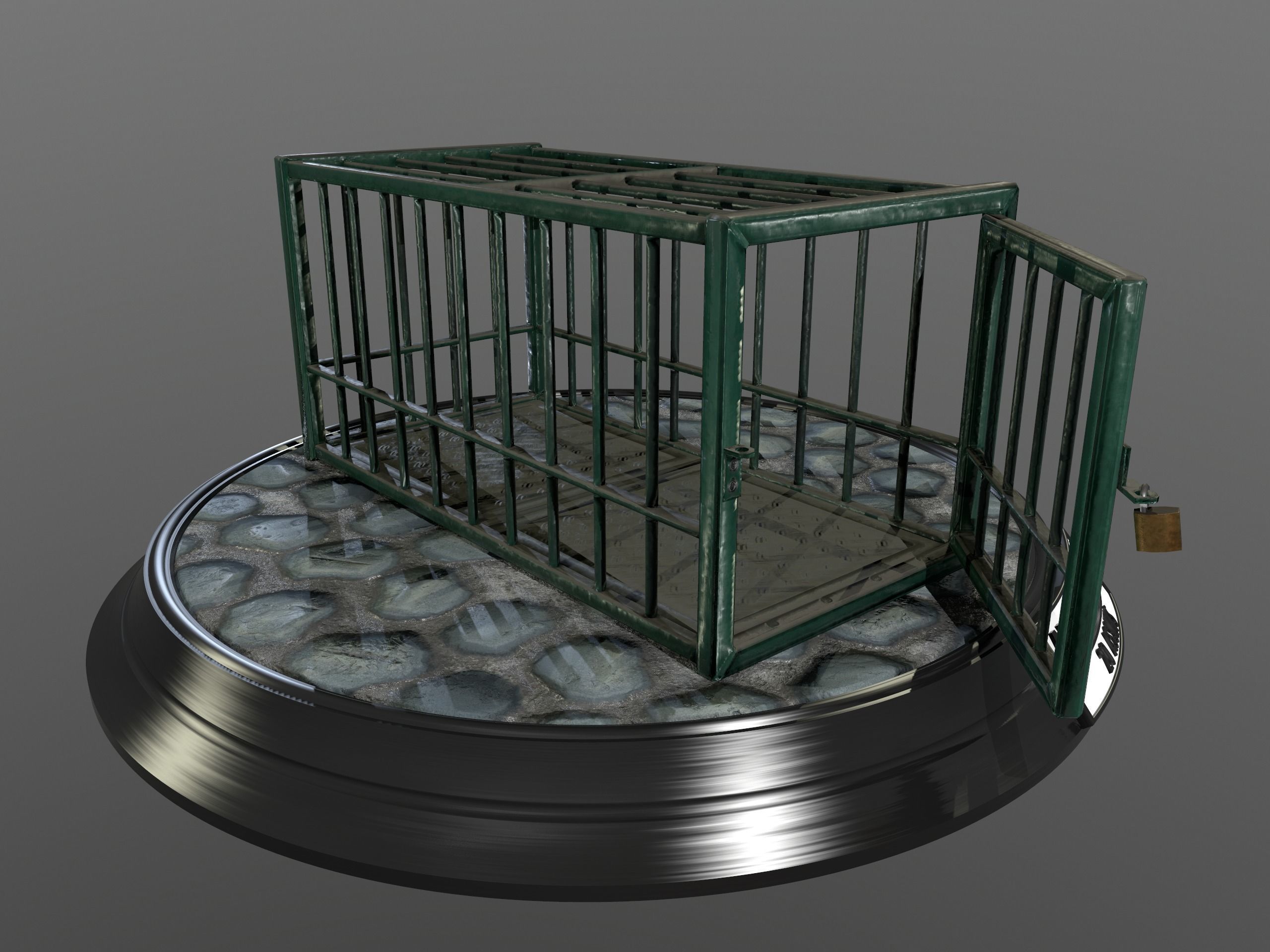 Animal Cage Low-poly 3D model_92