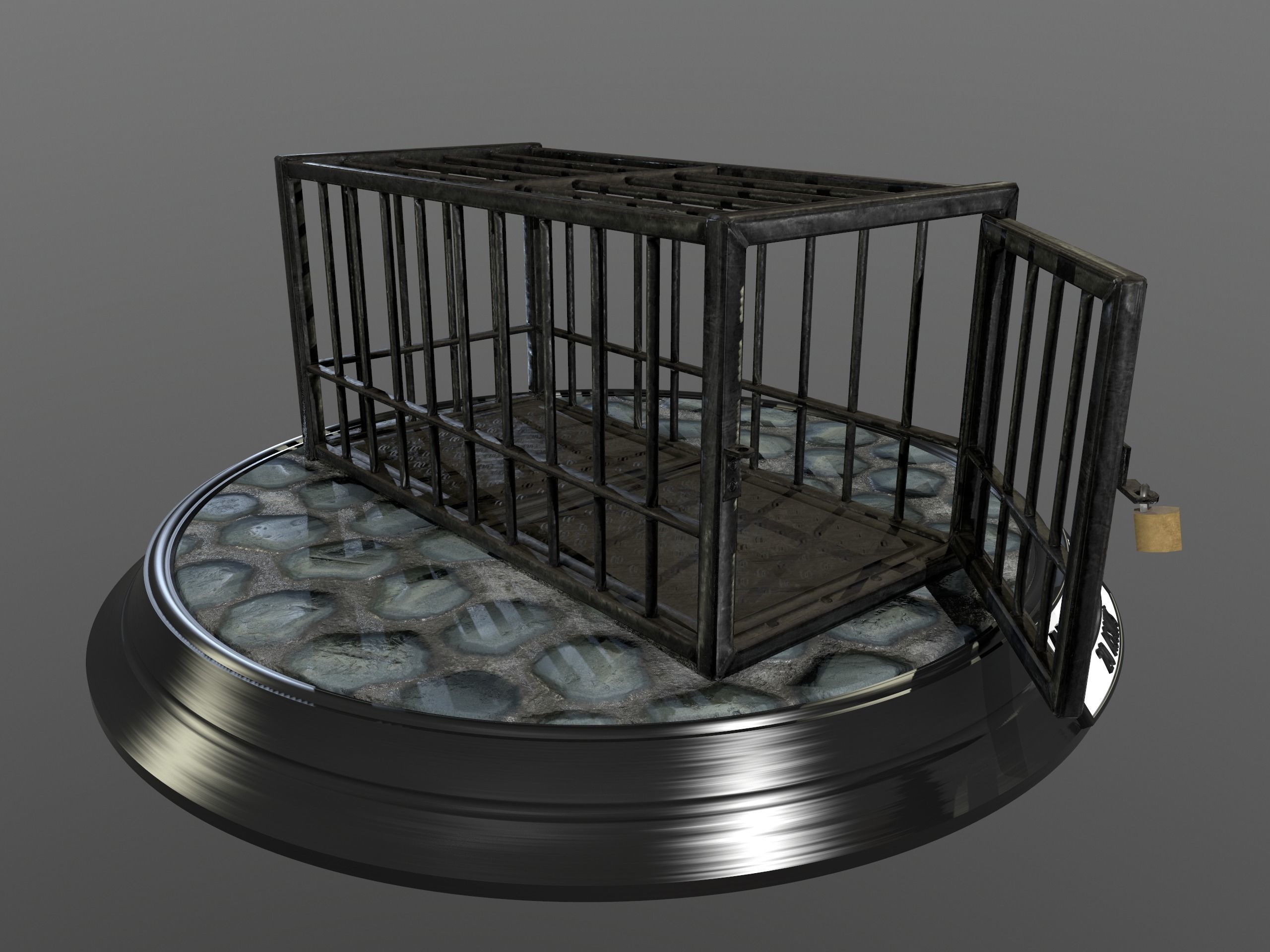 Animal Cage Low-poly 3D model_68
