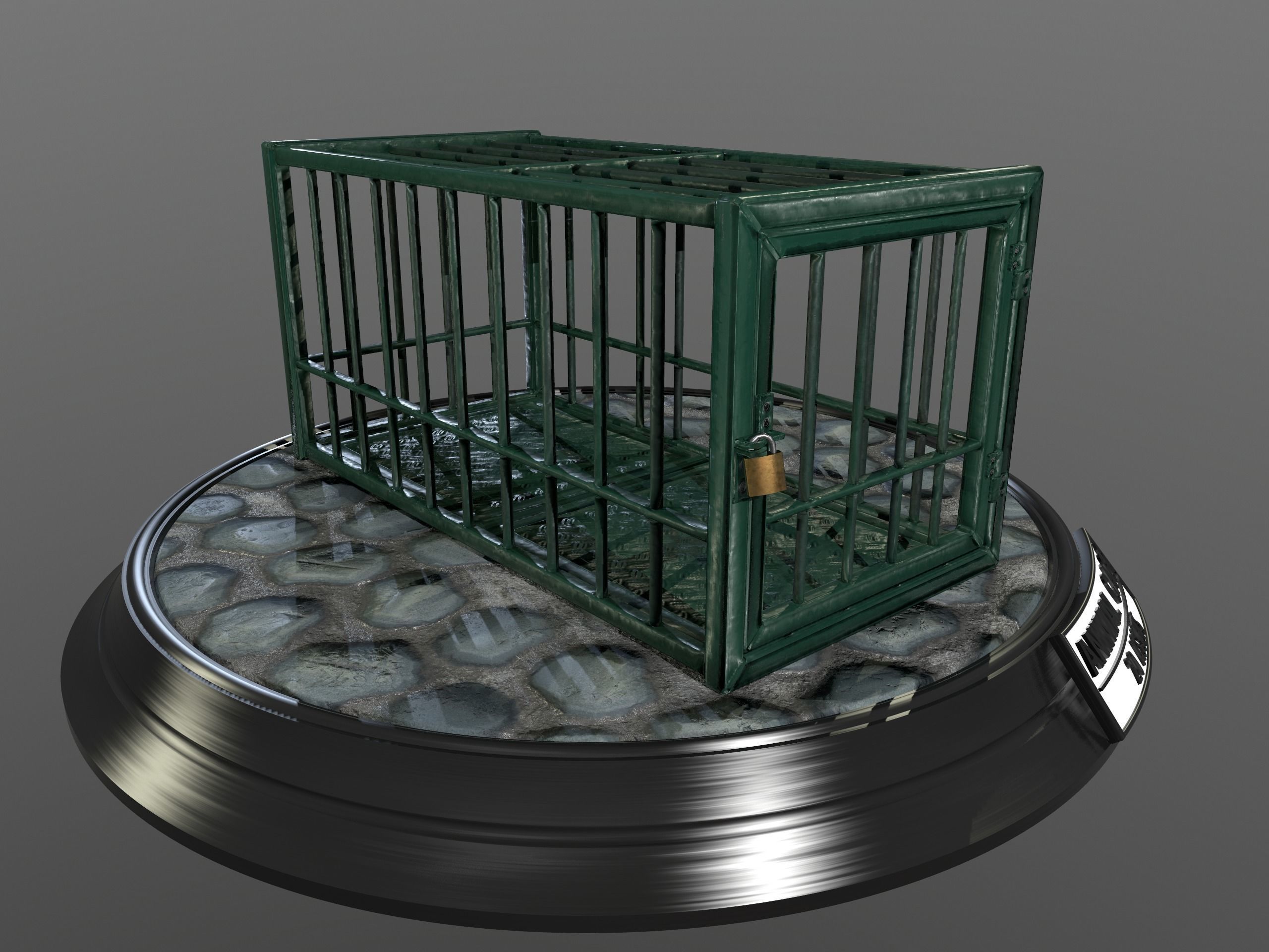 Animal Cage Low-poly 3D model_78