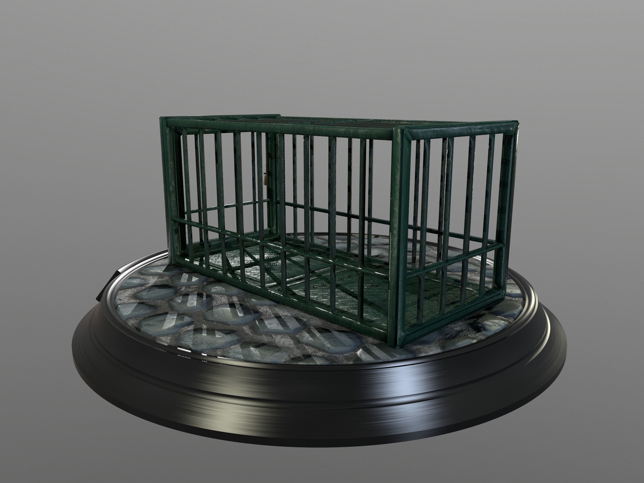 Animal Cage Low-poly 3D model_82
