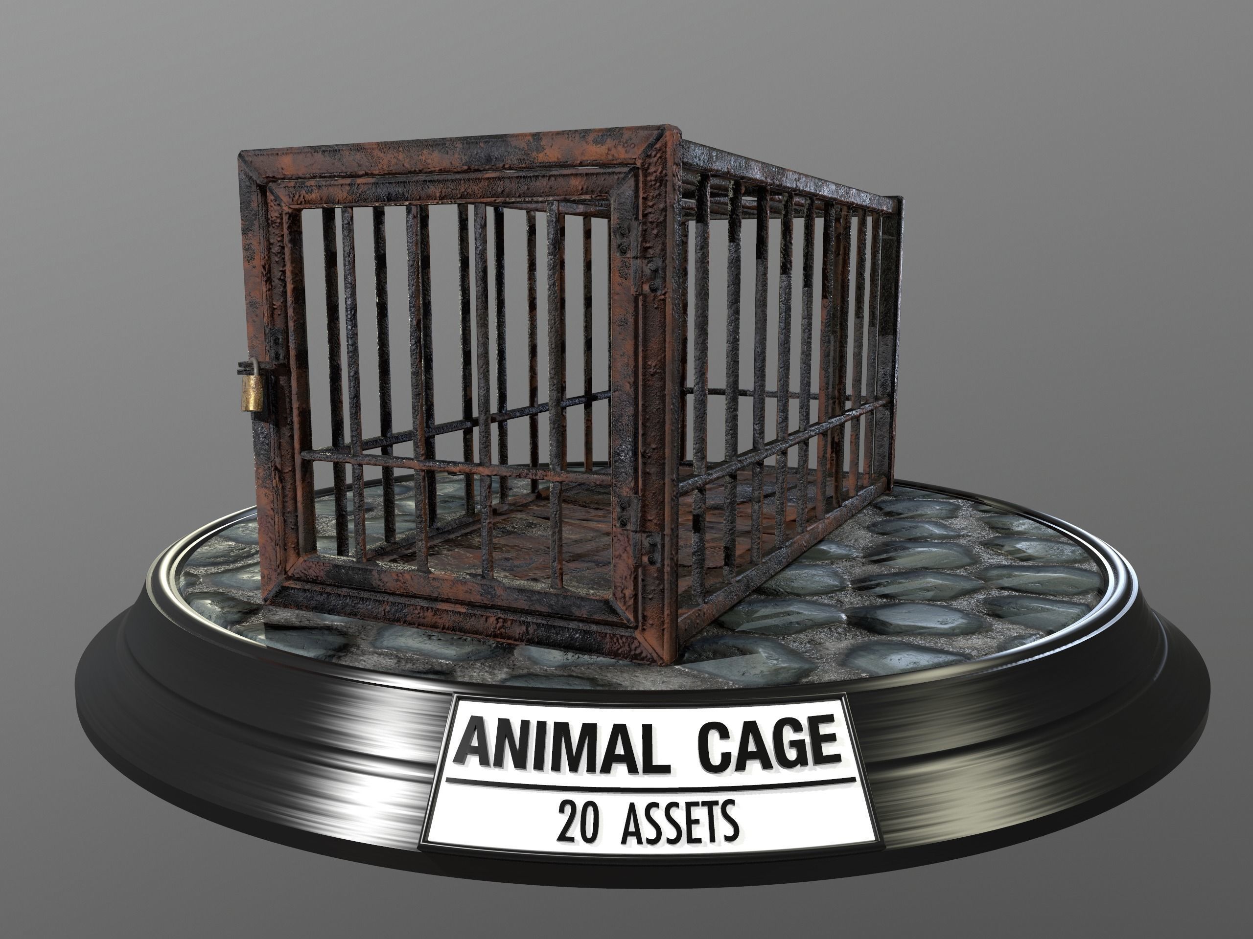 Animal Cage Low-poly 3D model_107