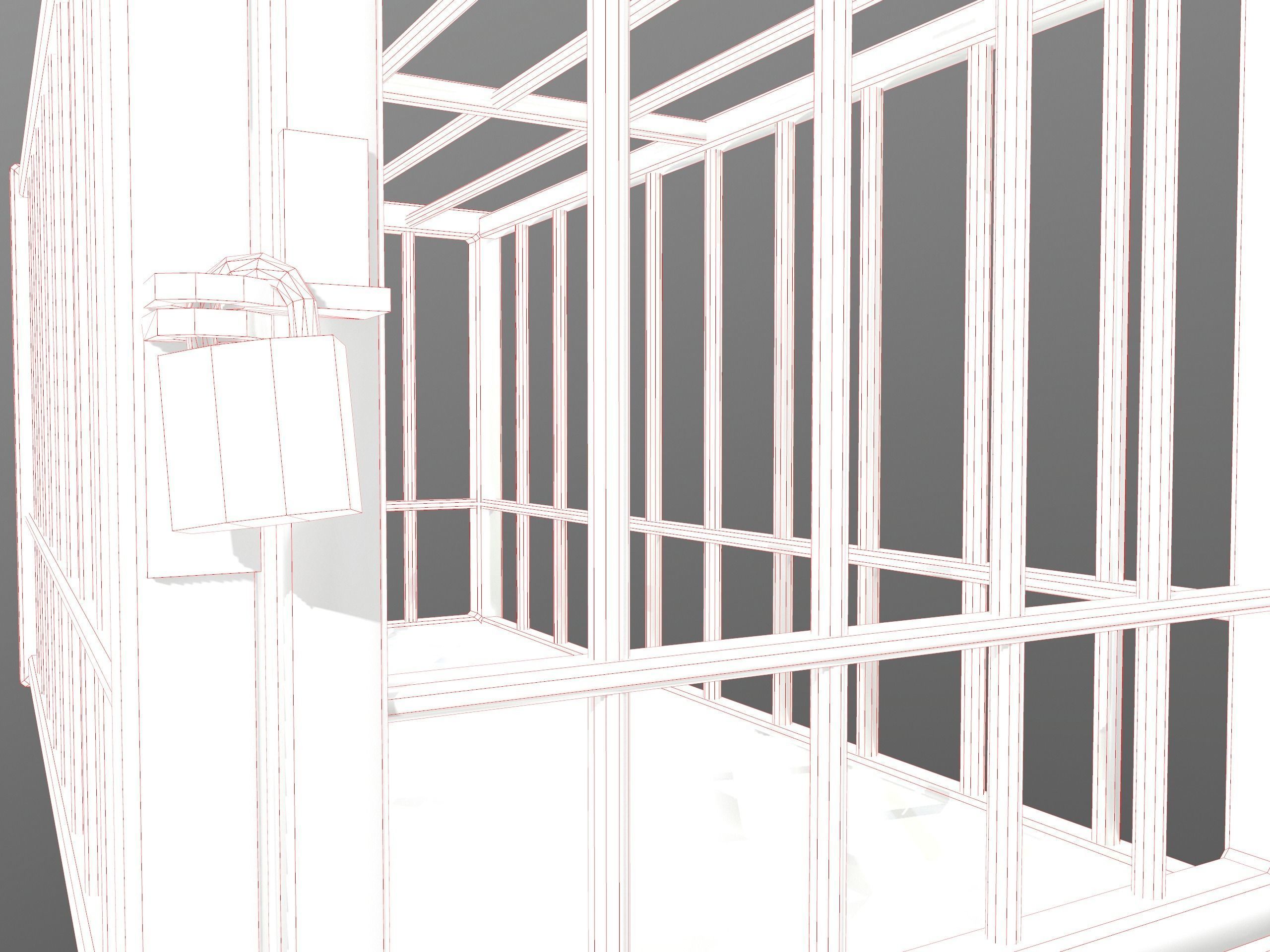 Animal Cage Low-poly 3D model_10