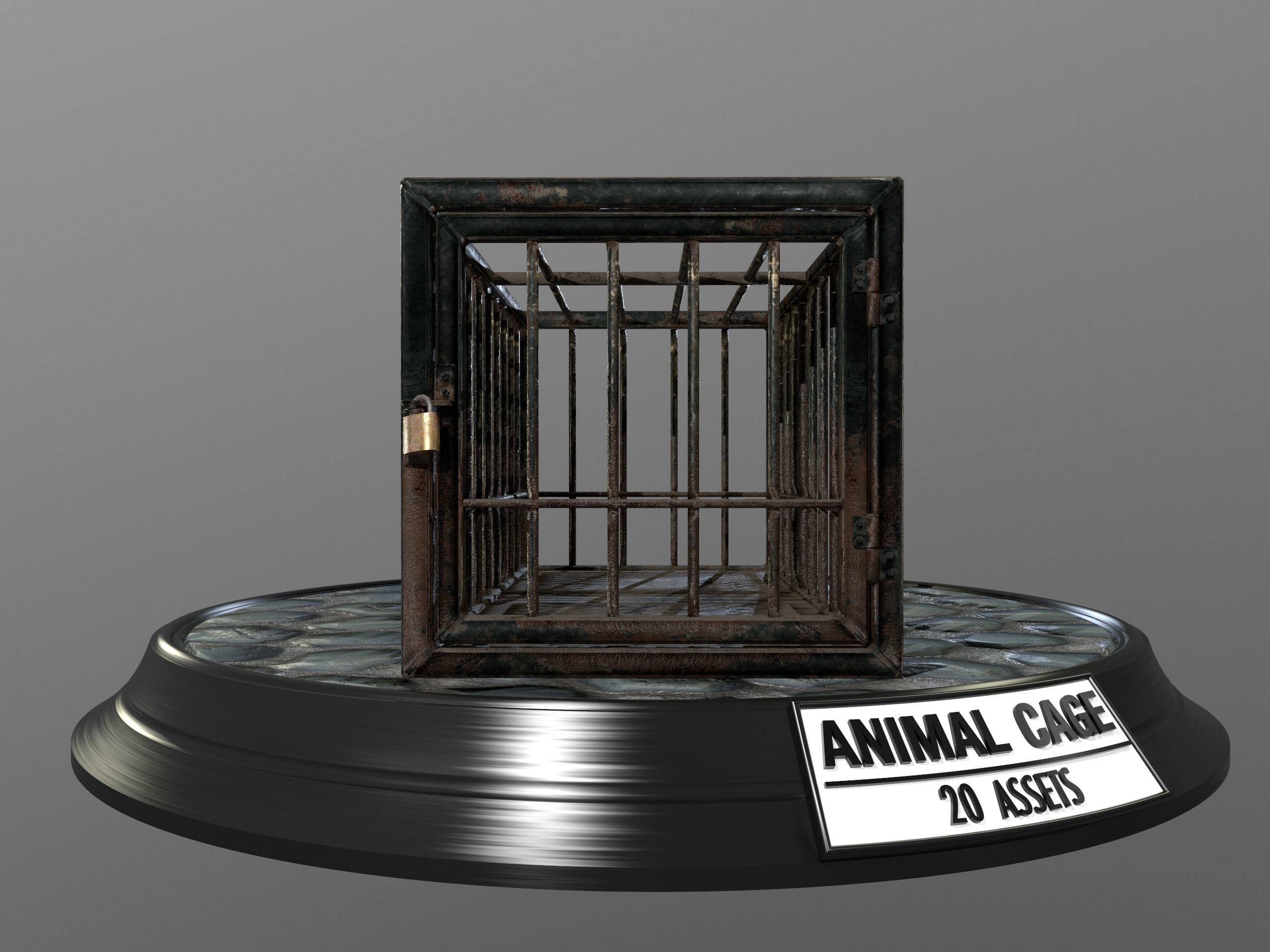 Animal Cage Low-poly 3D model_34