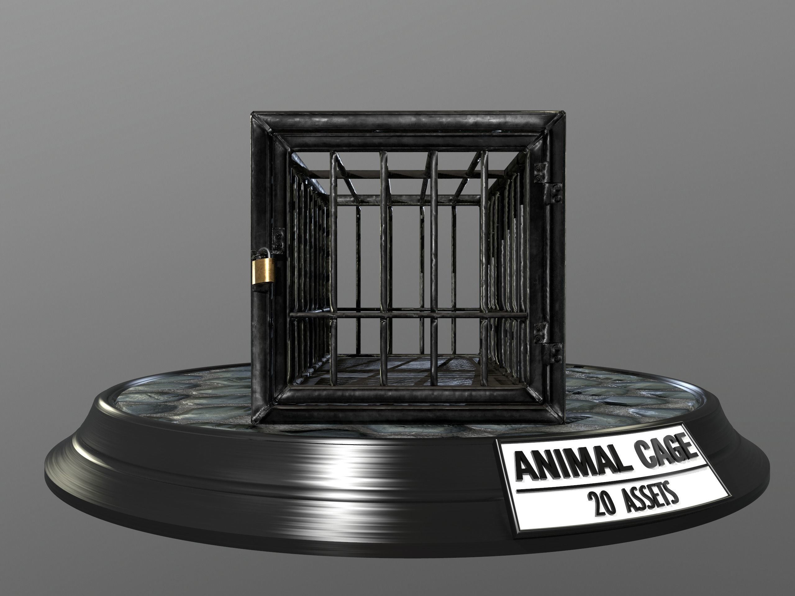Animal Cage Low-poly 3D model_27