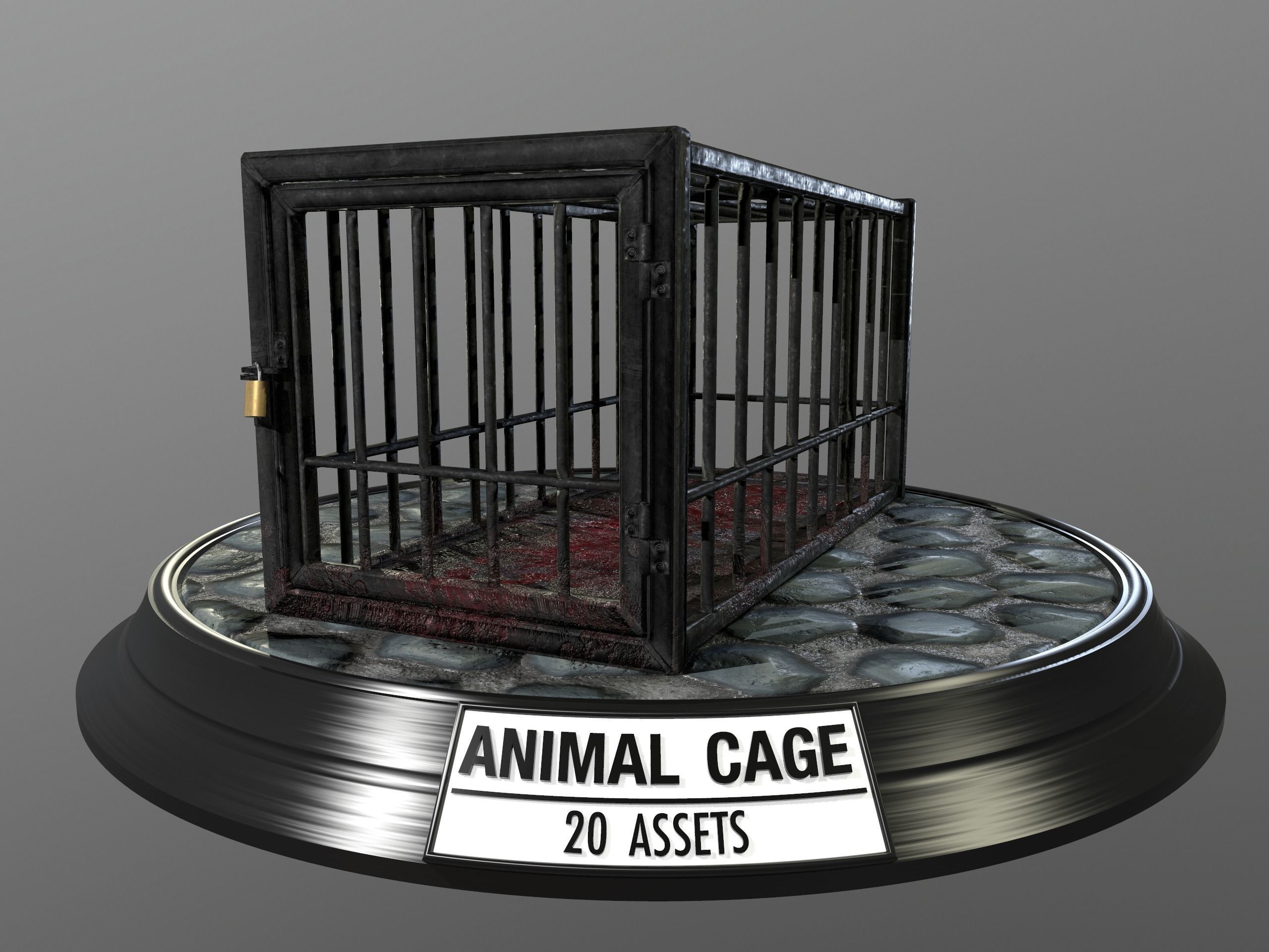 Animal Cage Low-poly 3D model_69