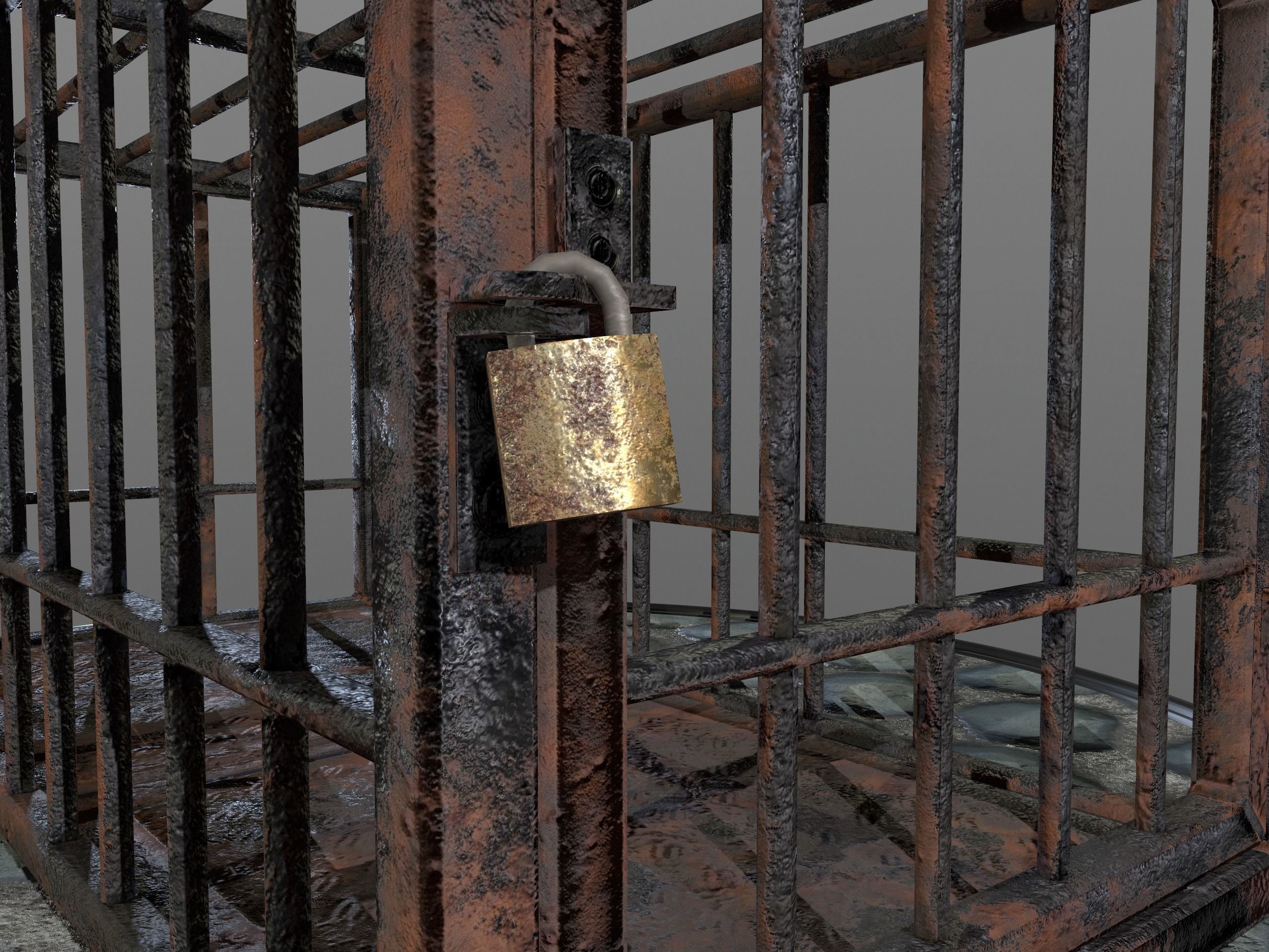 Animal Cage Low-poly 3D model_113