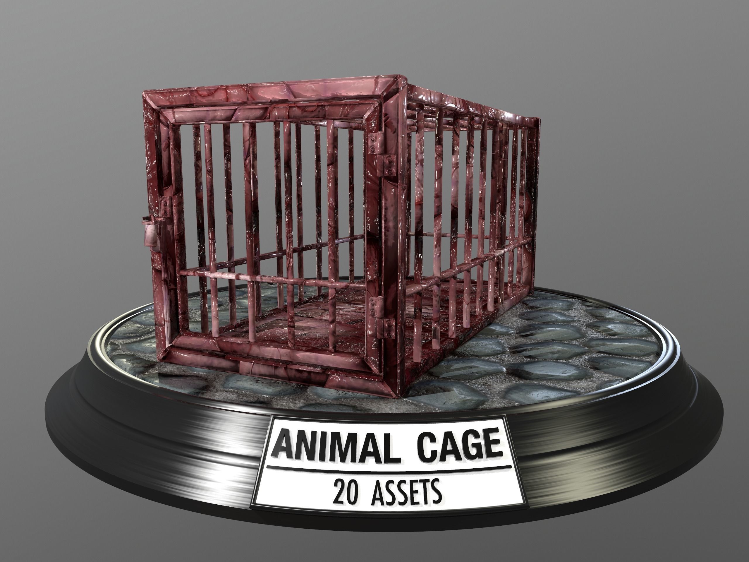 Animal Cage Low-poly 3D model_156