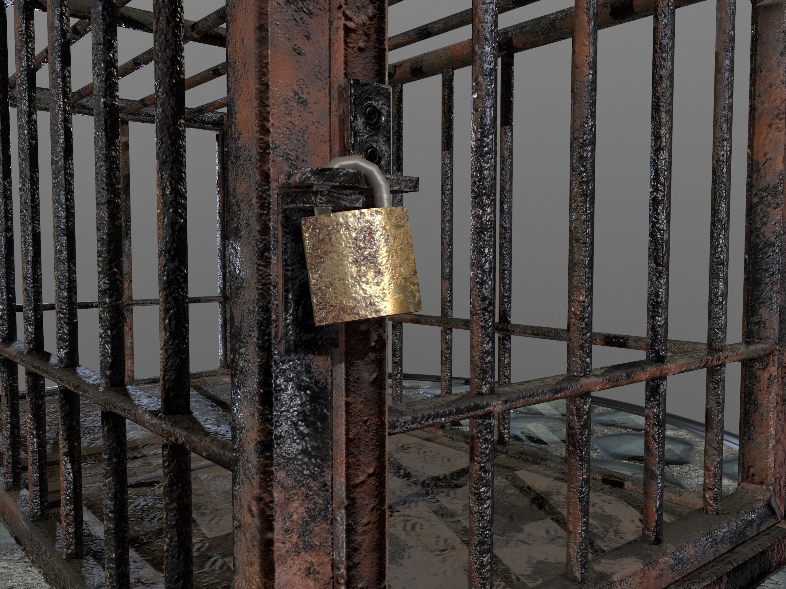 Animal Cage Low-poly 3D model_122