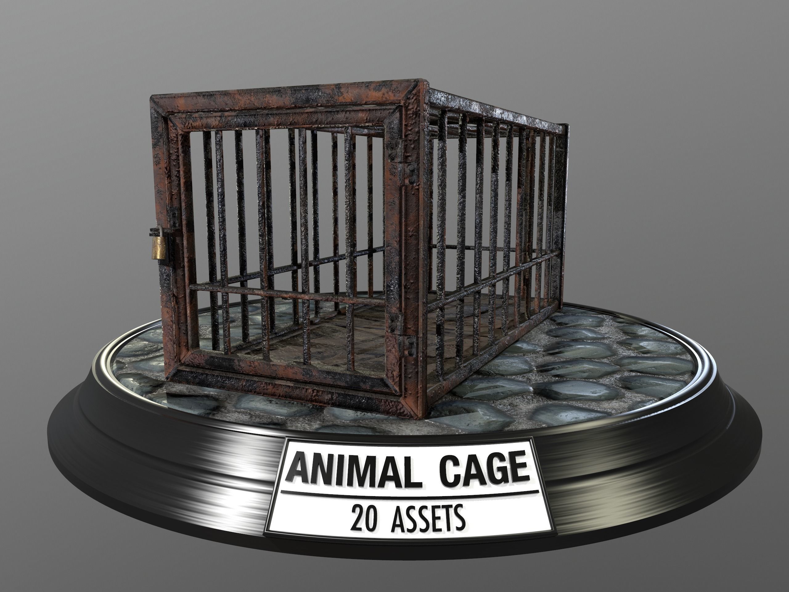 Animal Cage Low-poly 3D model_116