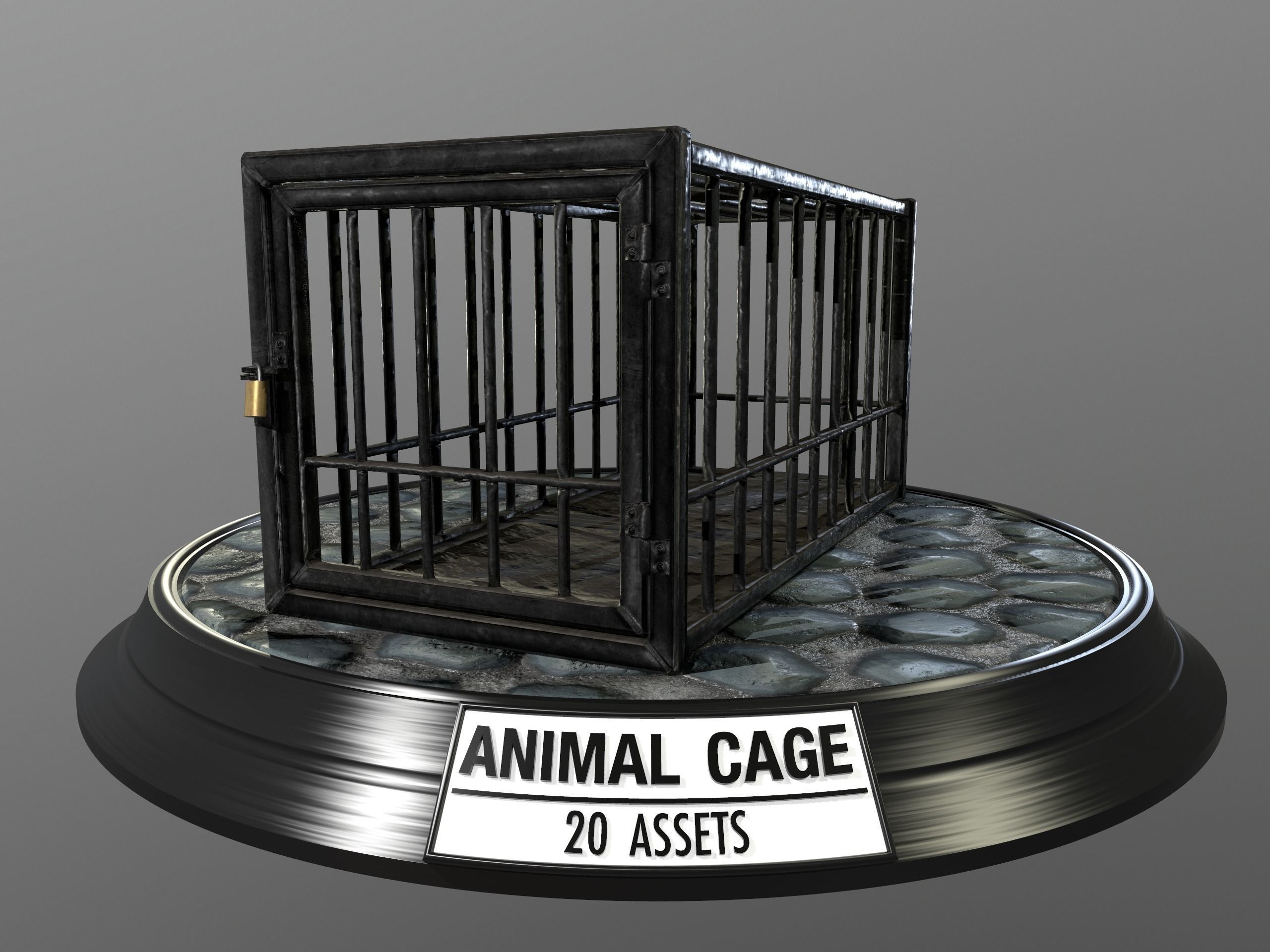 Animal Cage Low-poly 3D model_61