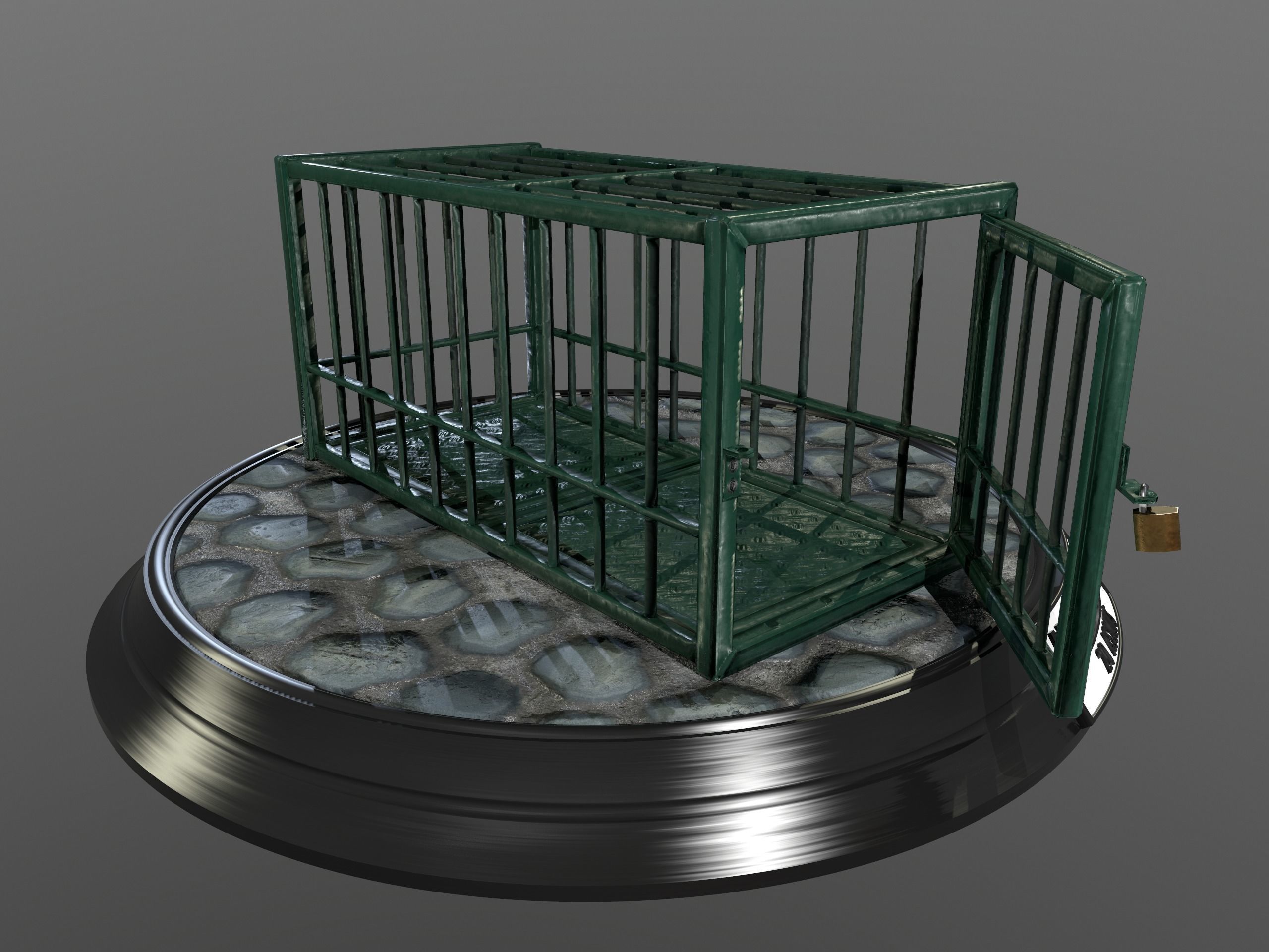 Animal Cage Low-poly 3D model_84