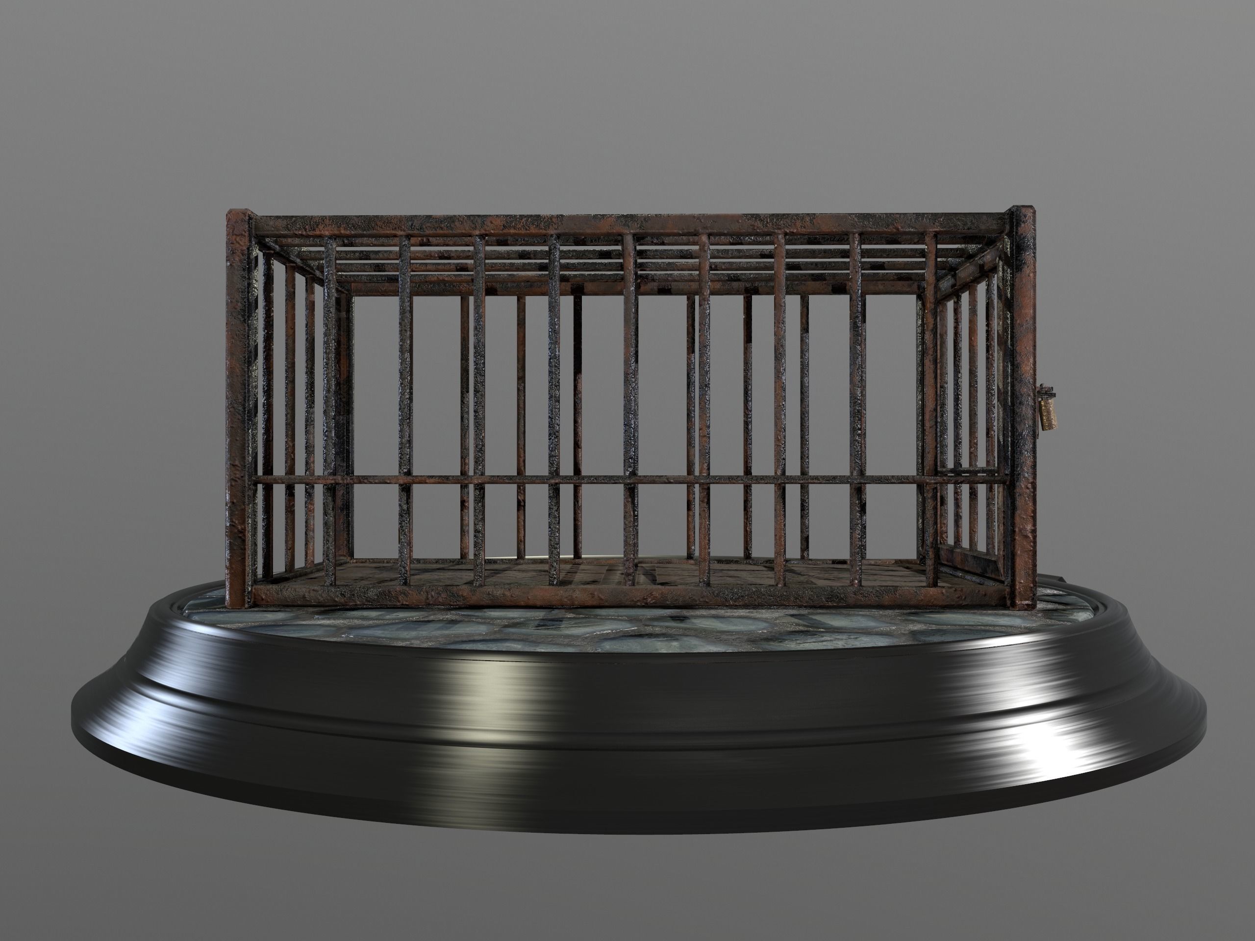 Animal Cage Low-poly 3D model_119