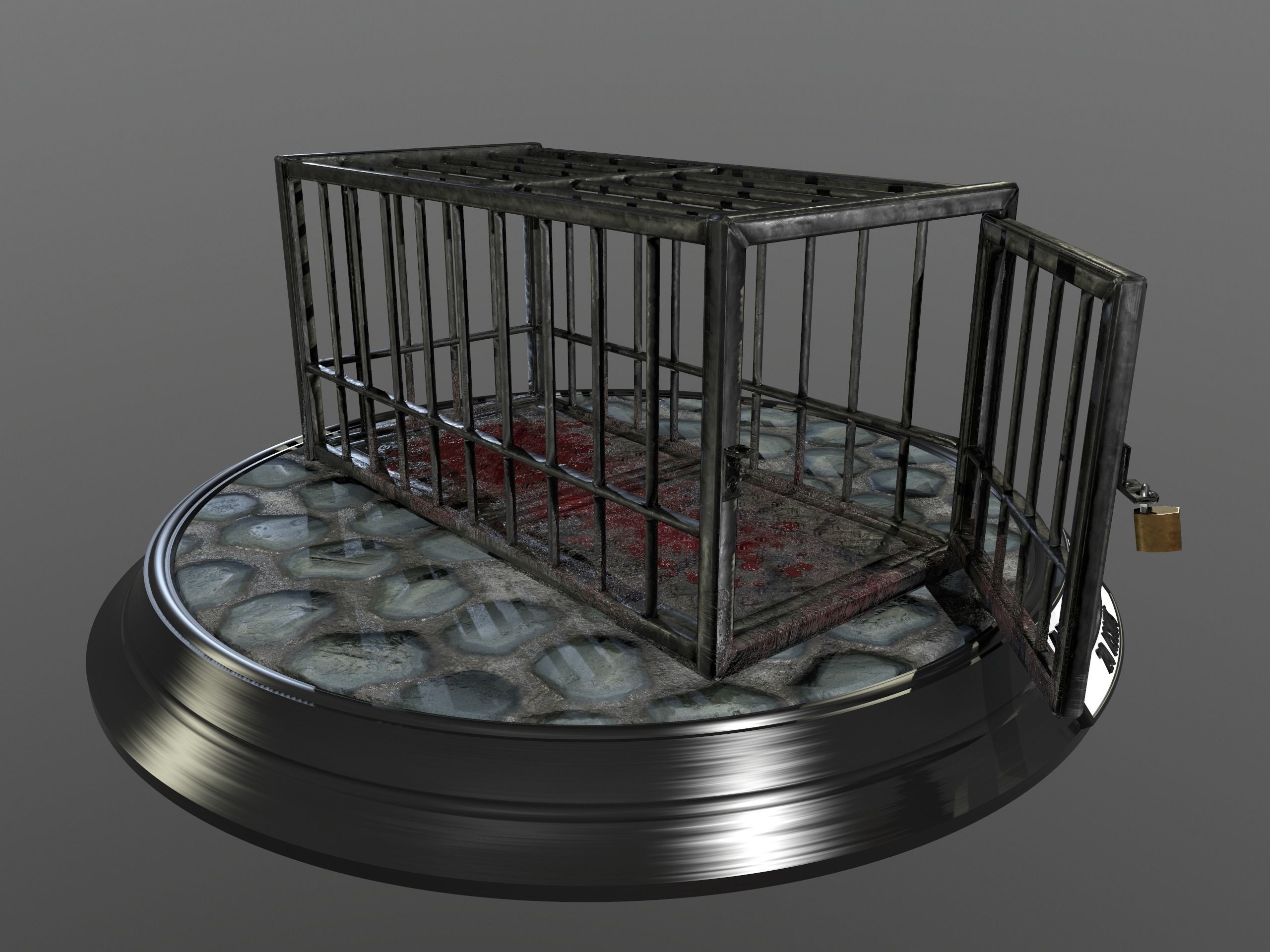 Animal Cage Low-poly 3D model_46