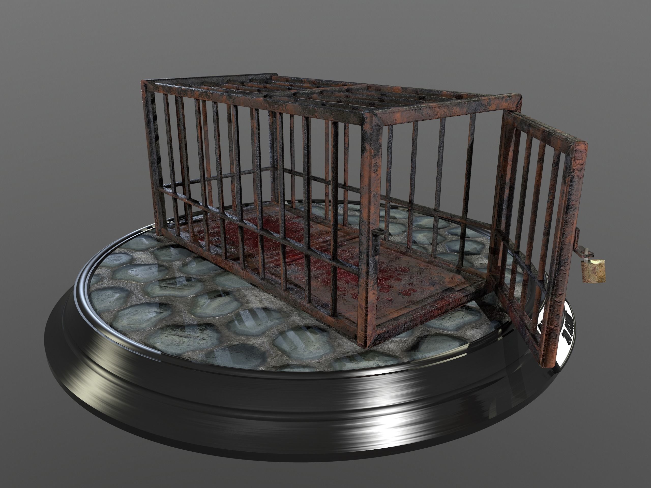 Animal Cage Low-poly 3D model_131