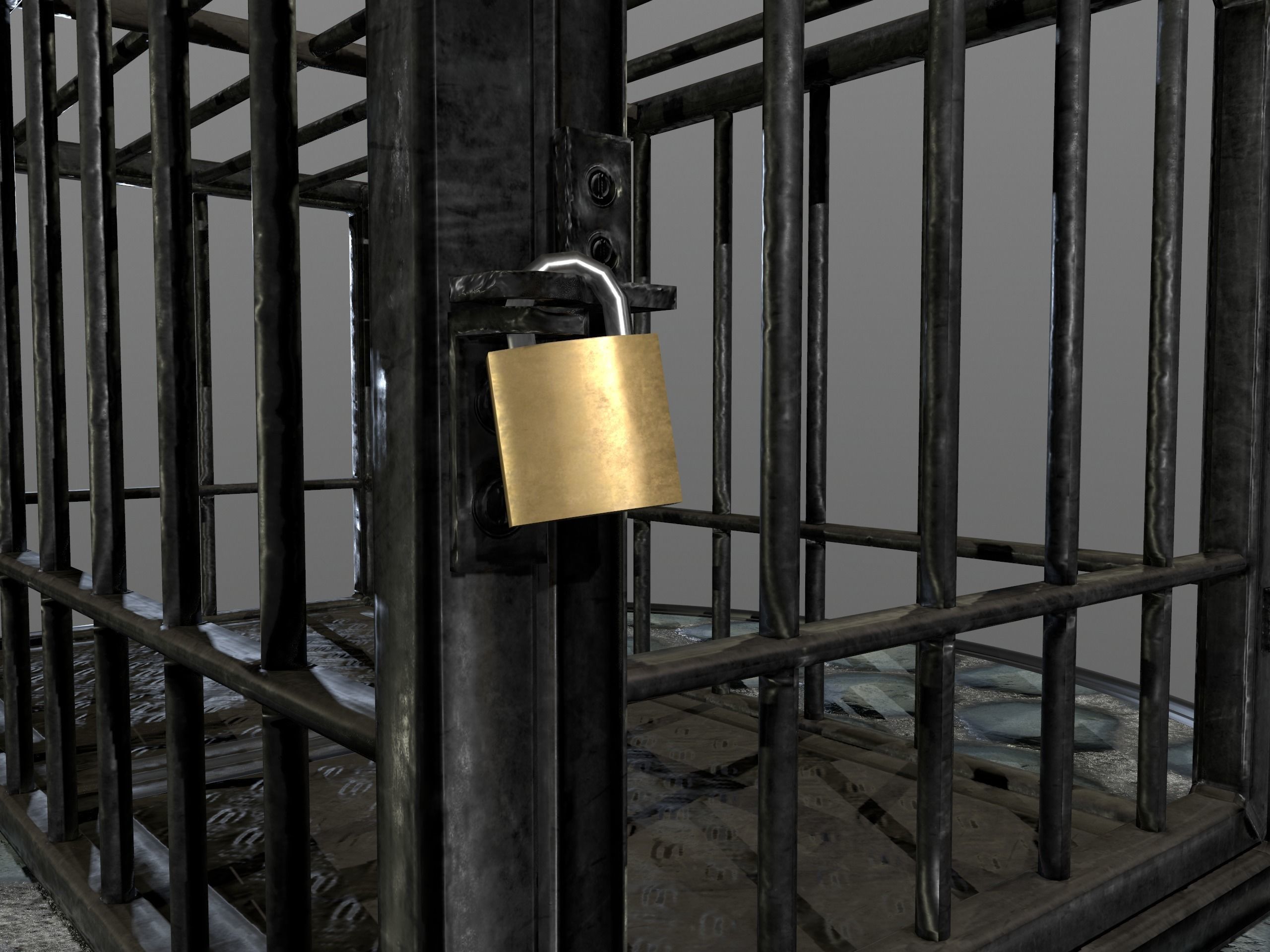 Animal Cage Low-poly 3D model_67