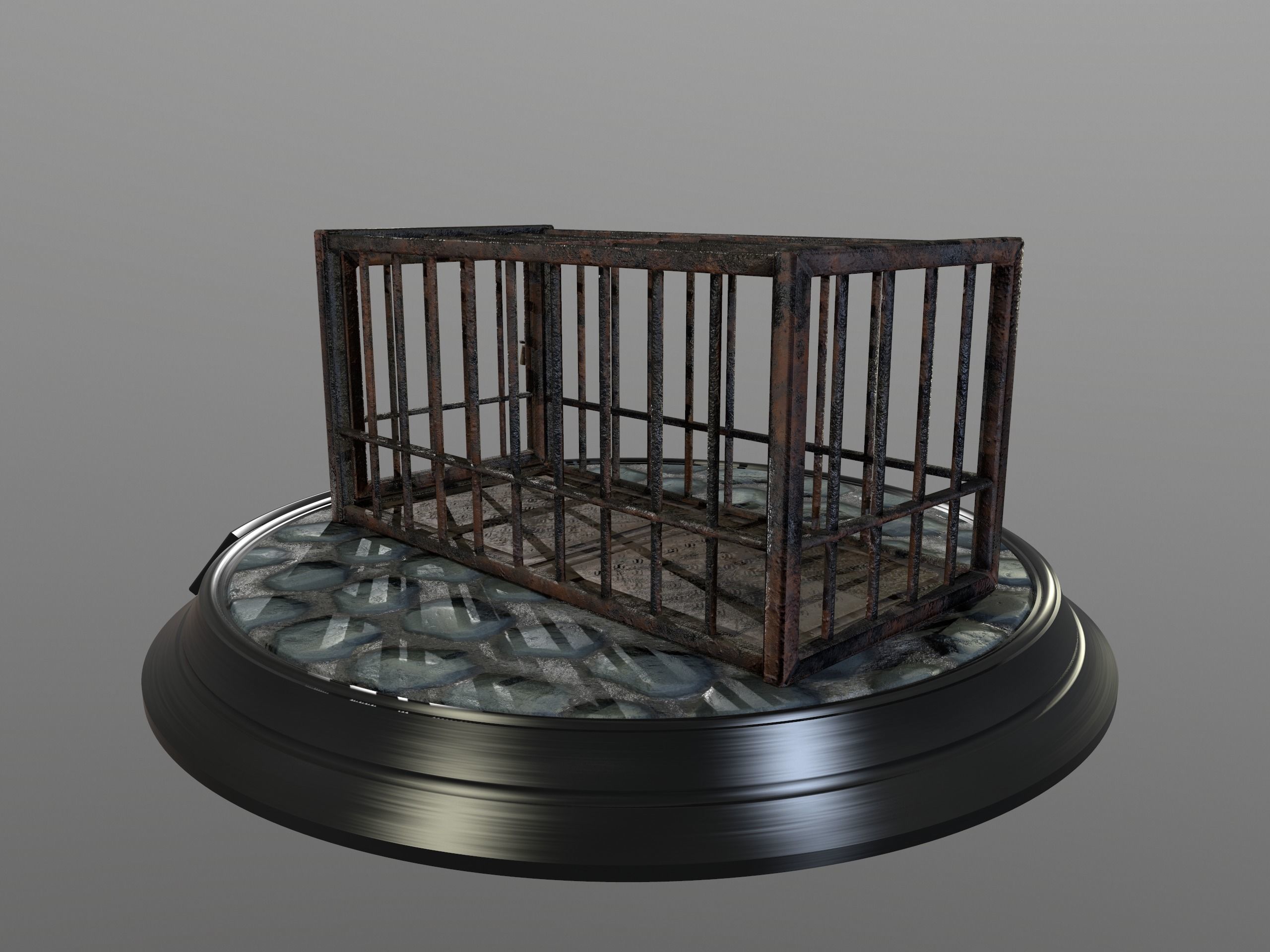 Animal Cage Low-poly 3D model_121