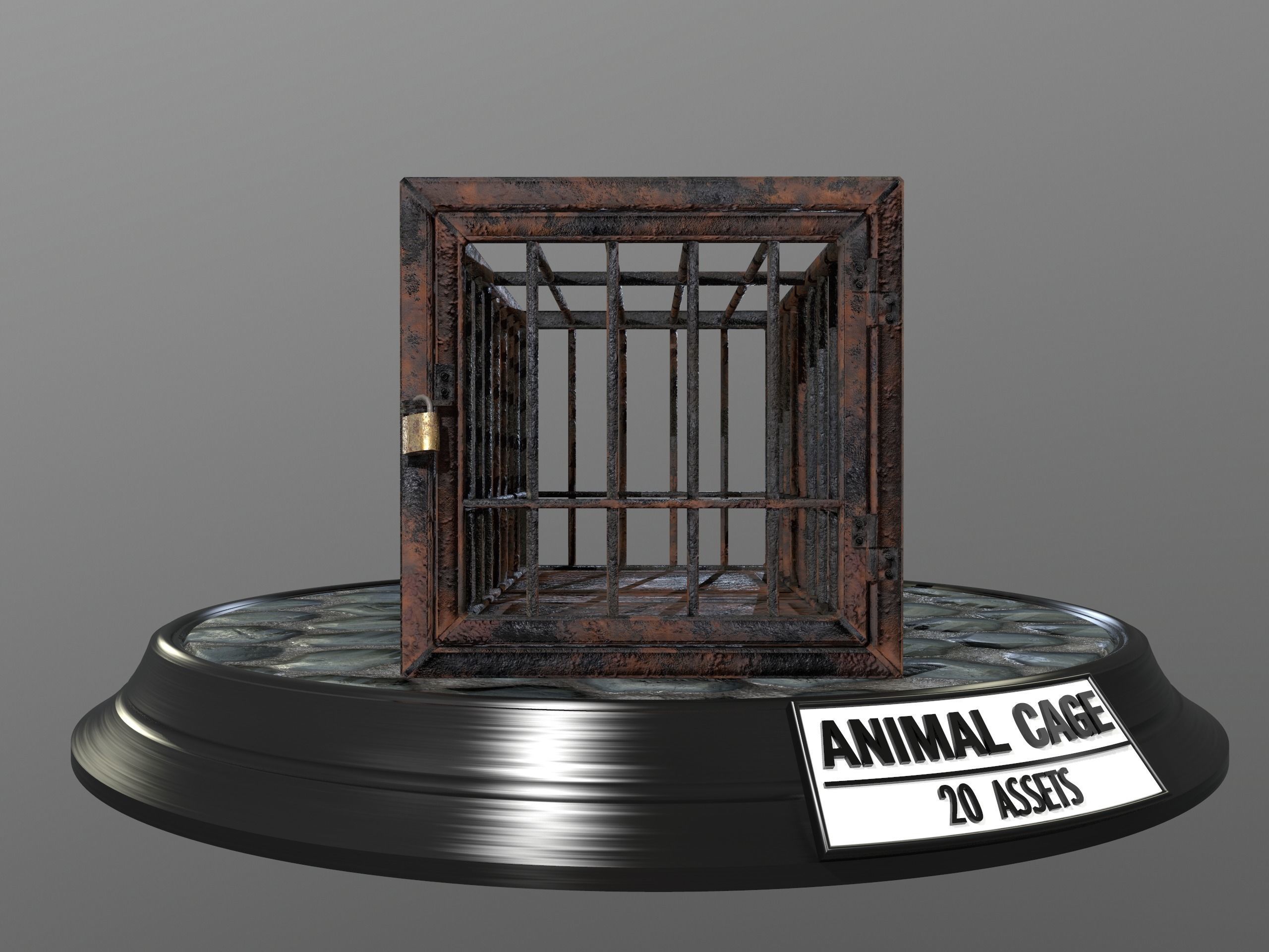 Animal Cage Low-poly 3D model_109