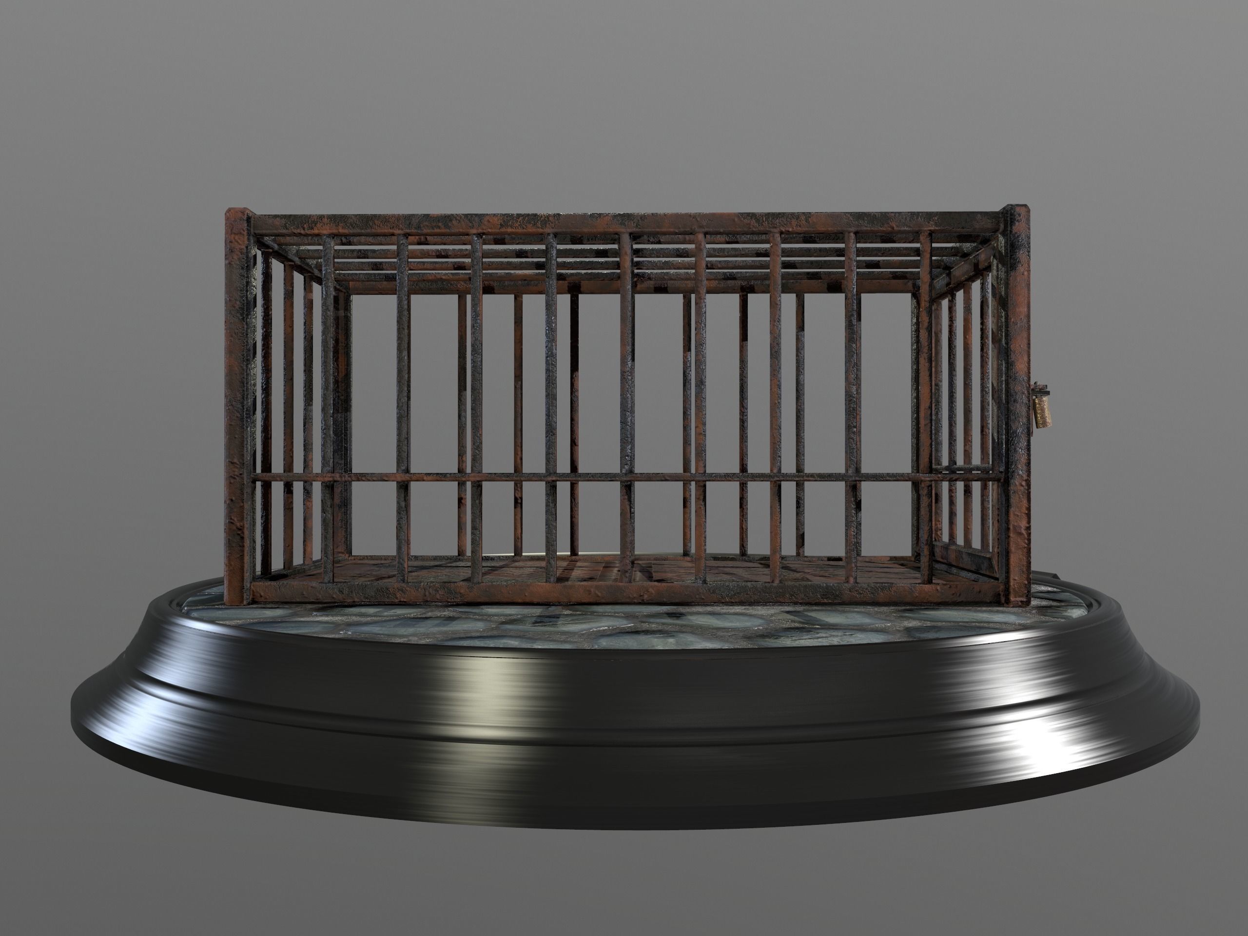 Animal Cage Low-poly 3D model_110