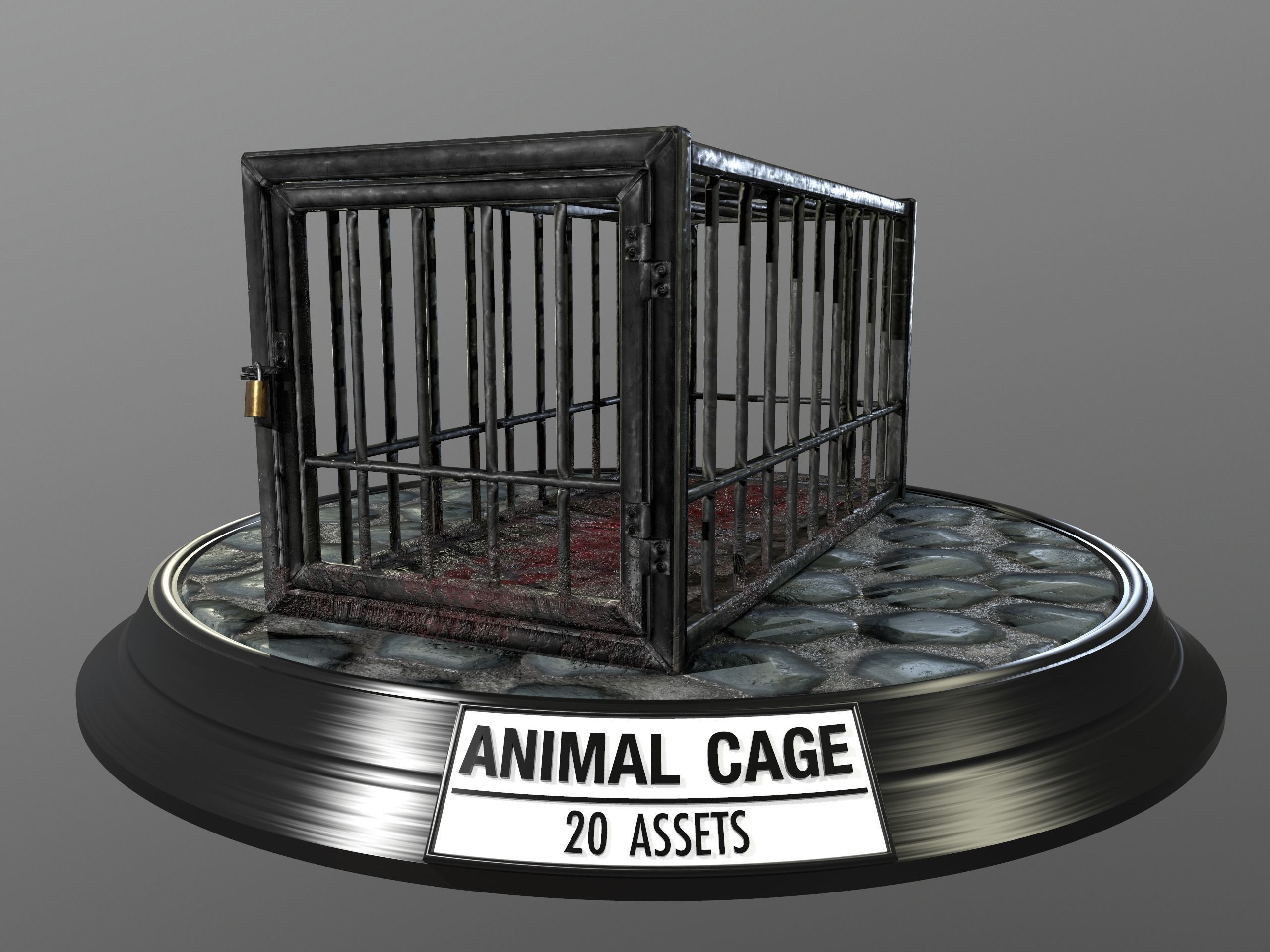 Animal Cage Low-poly 3D model_39