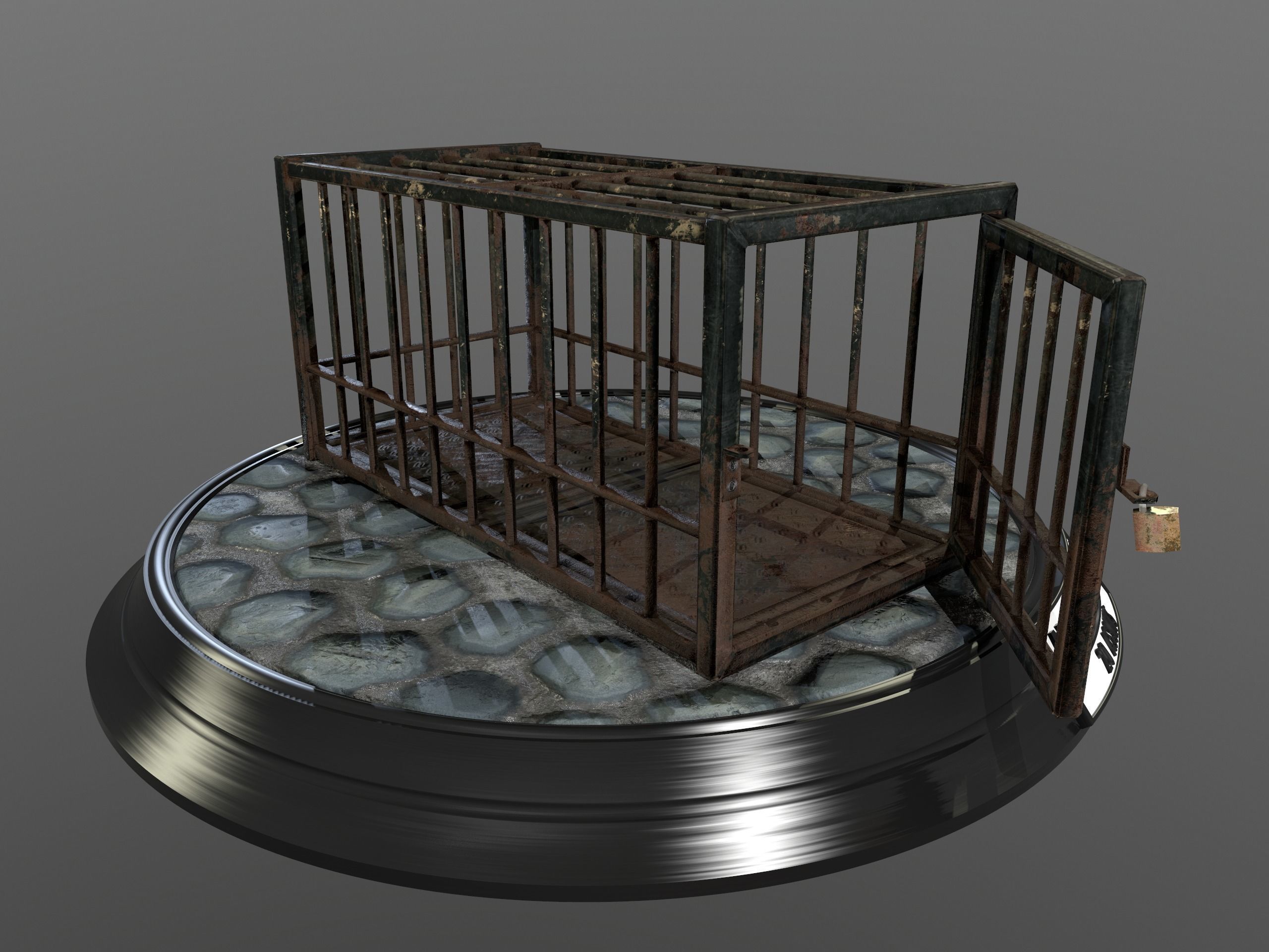 Animal Cage Low-poly 3D model_31