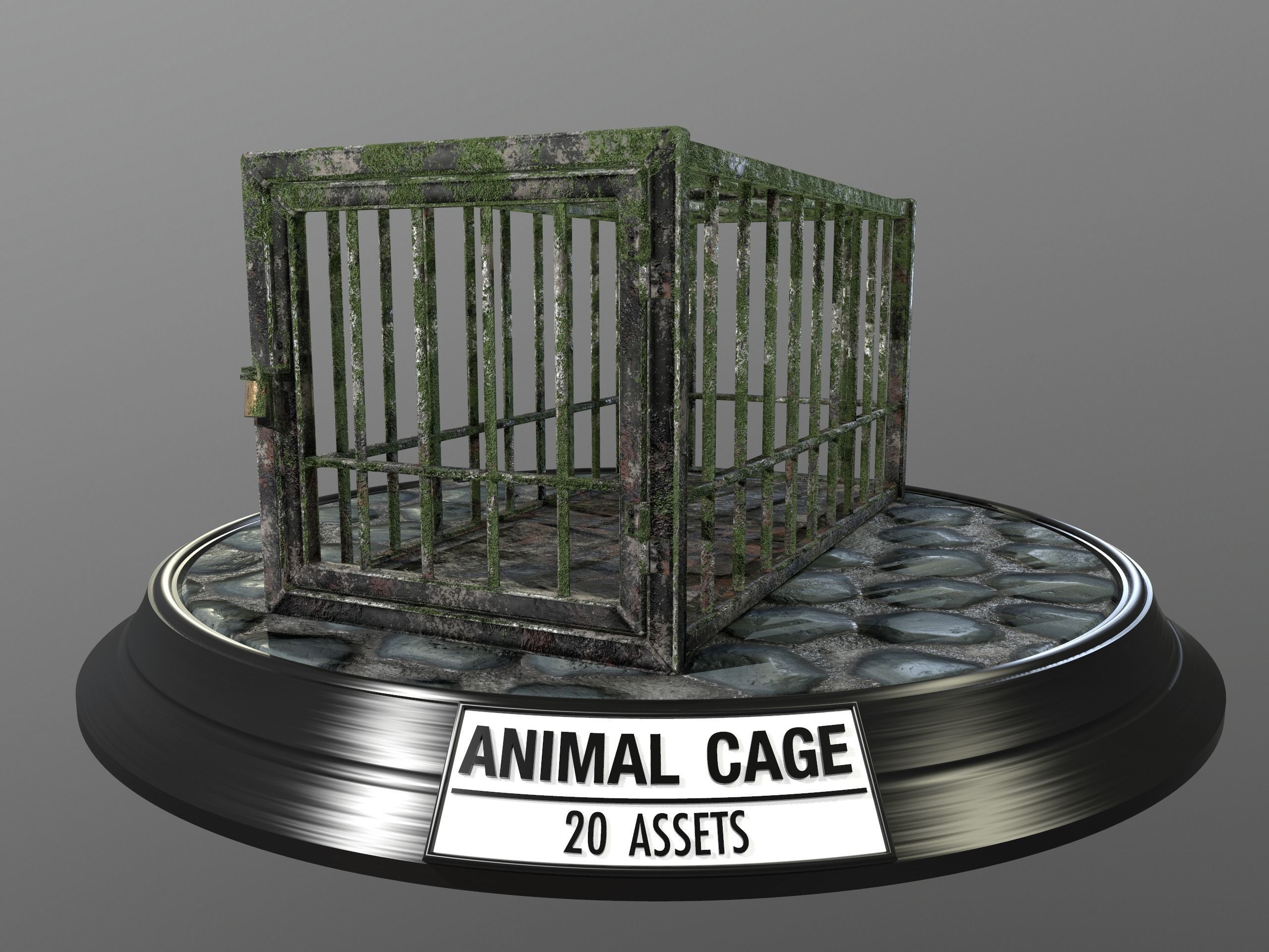 Animal Cage Low-poly 3D model_132