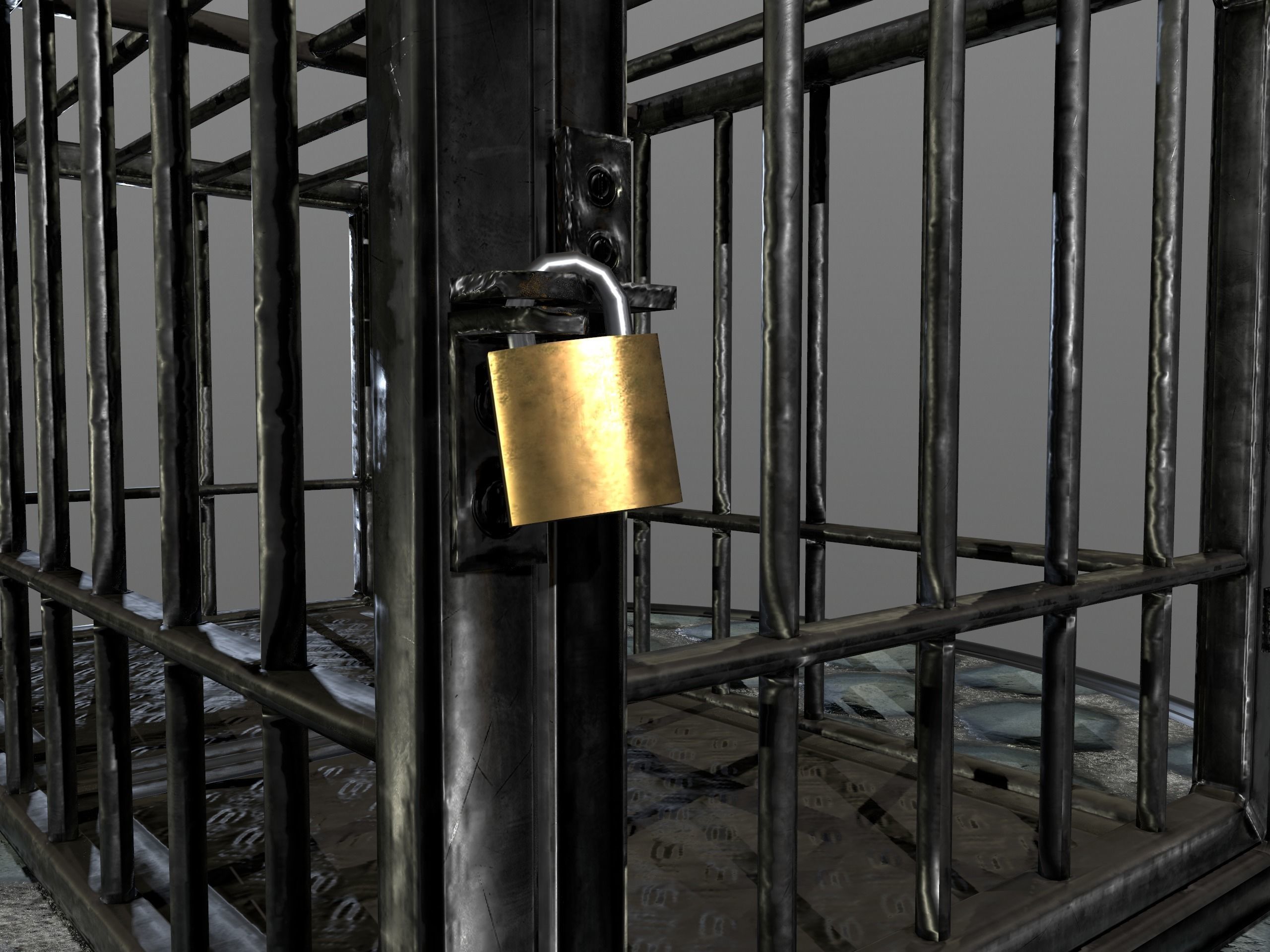 Animal Cage Low-poly 3D model_37