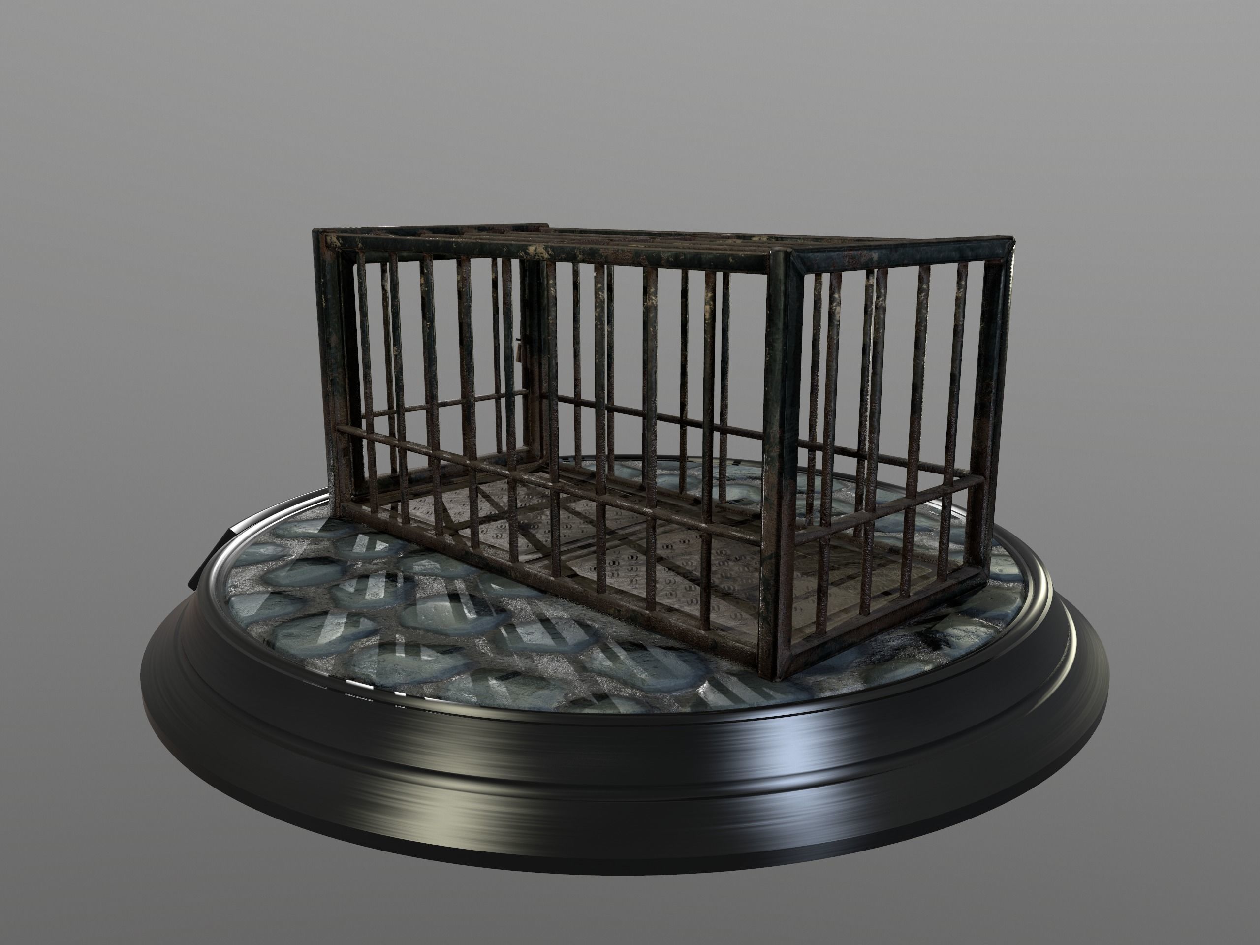 Animal Cage Low-poly 3D model_53