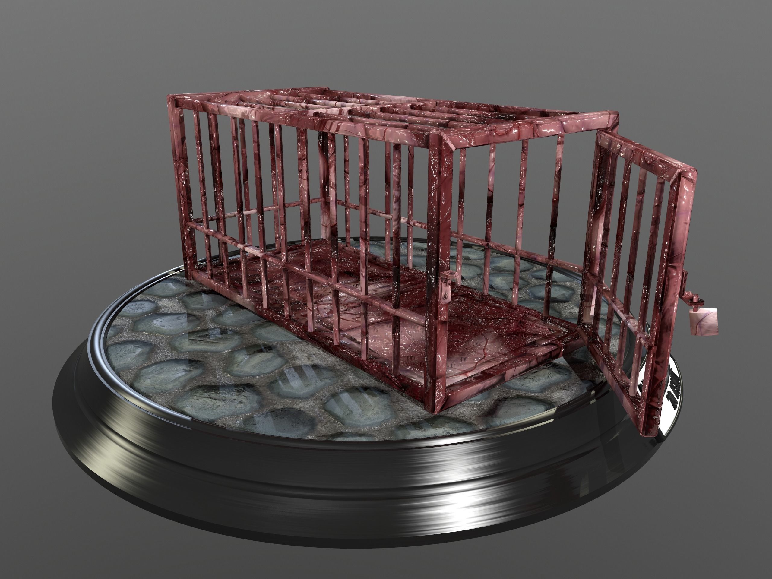 Animal Cage Low-poly 3D model_163