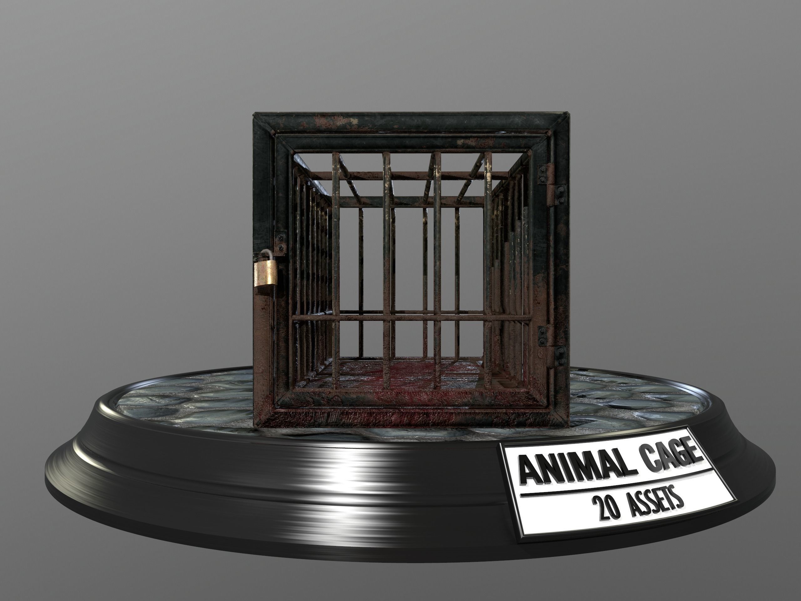 Animal Cage Low-poly 3D model_101