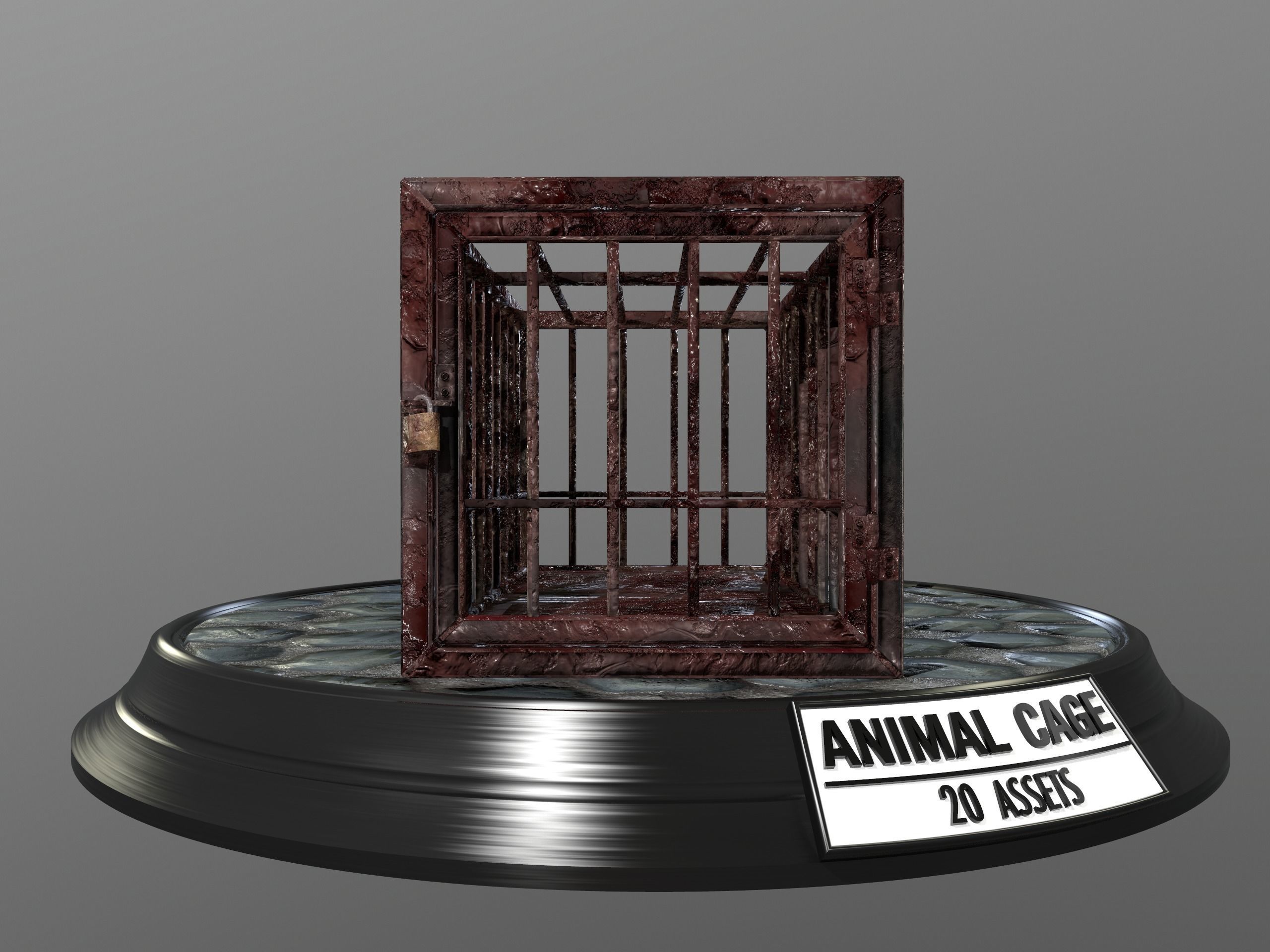 Animal Cage Low-poly 3D model_166
