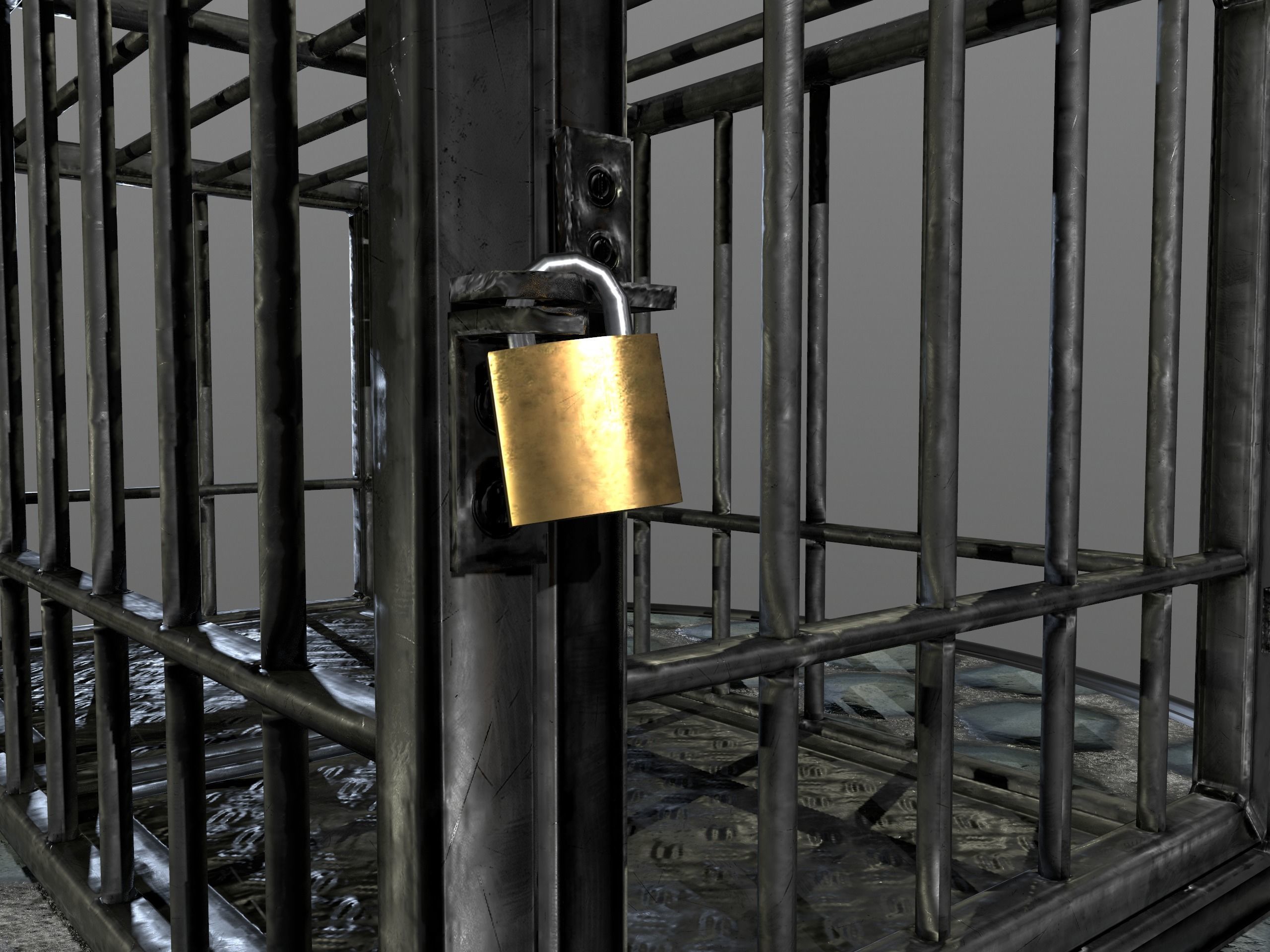 Animal Cage Low-poly 3D model_23