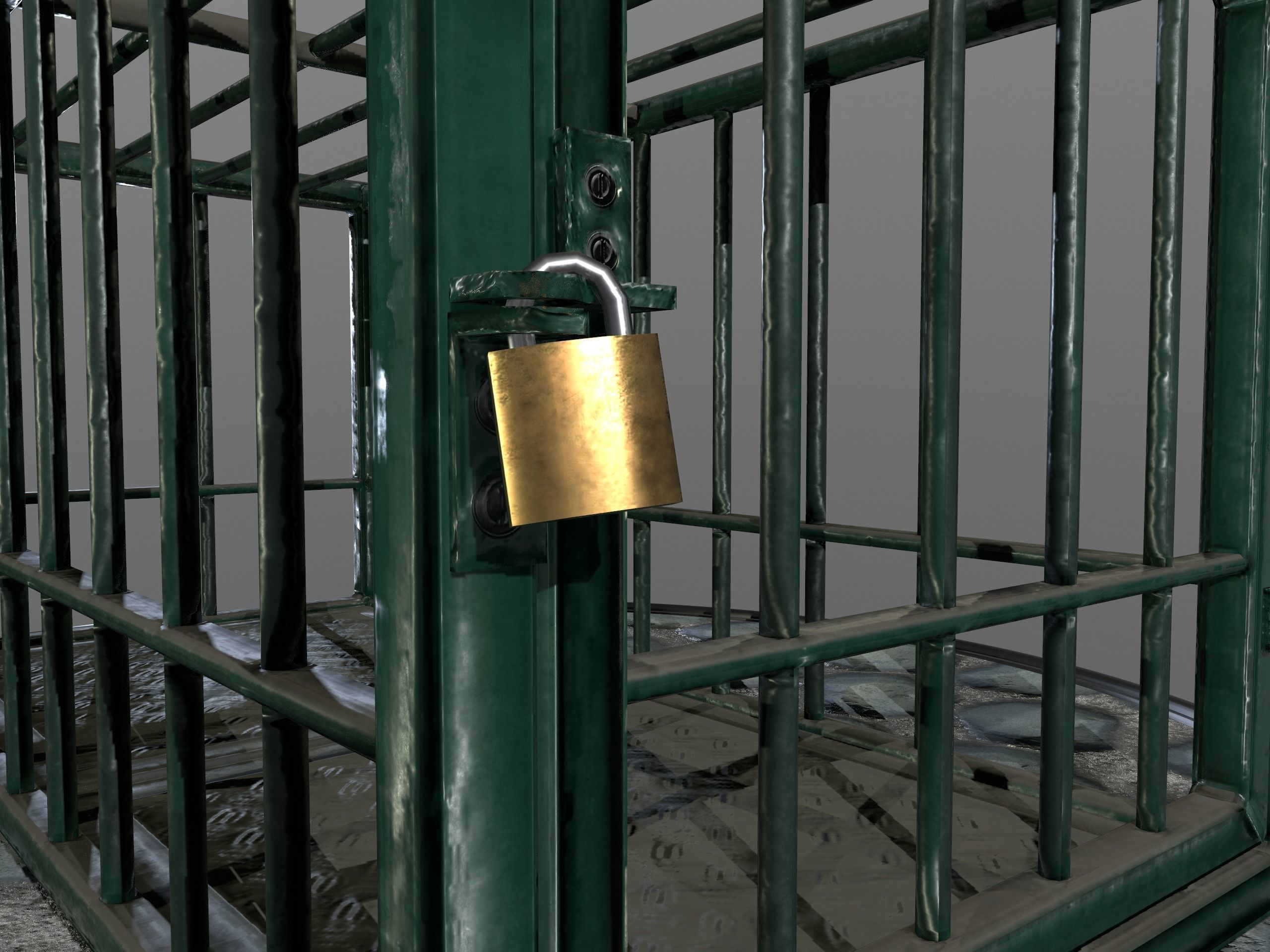 Animal Cage Low-poly 3D model_91