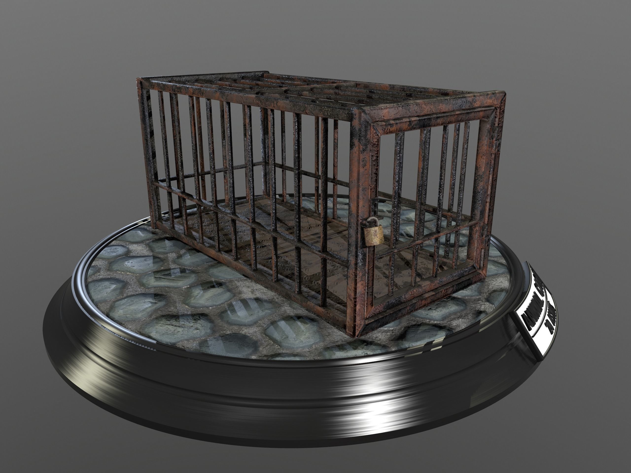 Animal Cage Low-poly 3D model_123