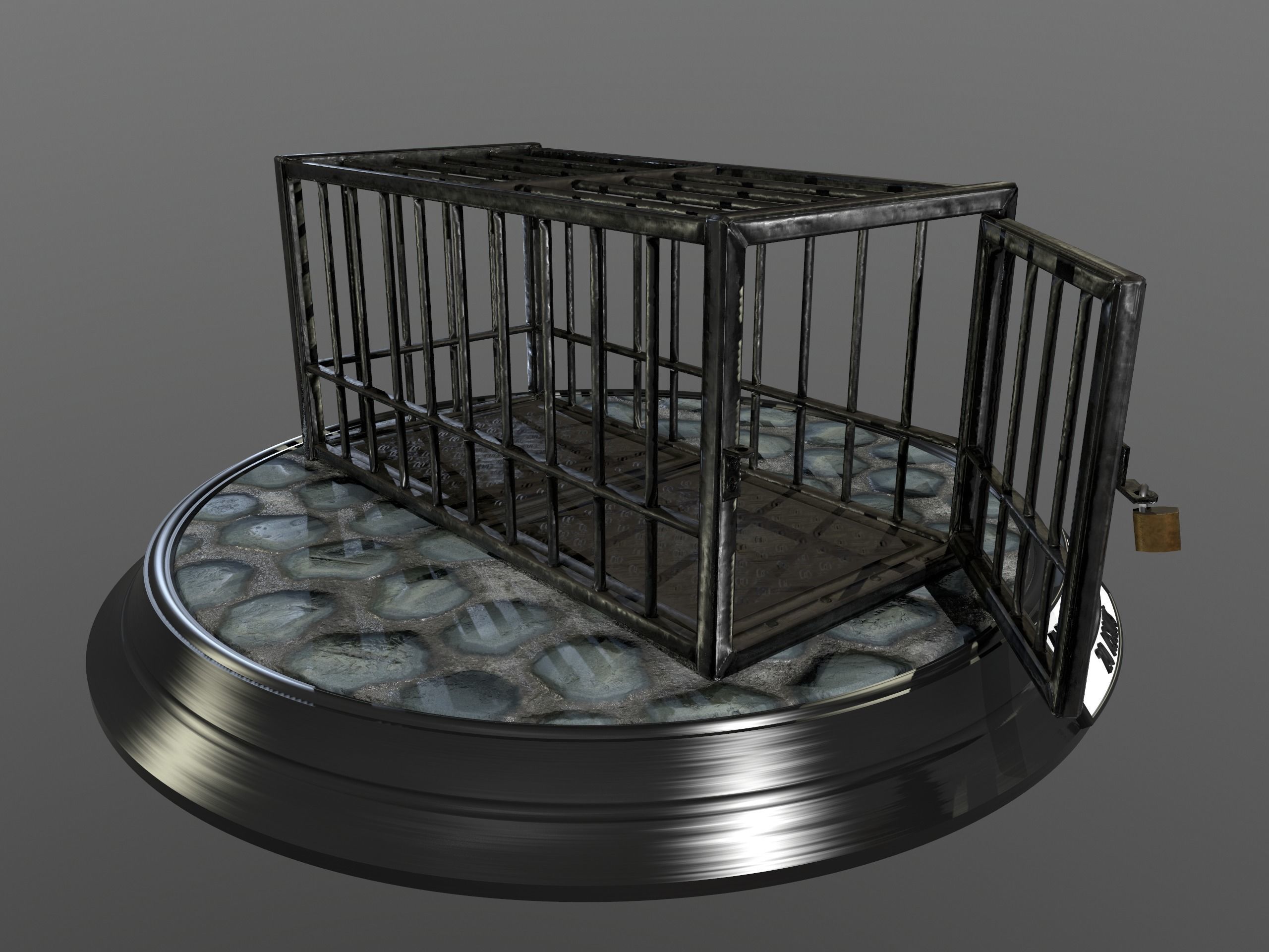 Animal Cage Low-poly 3D model_38