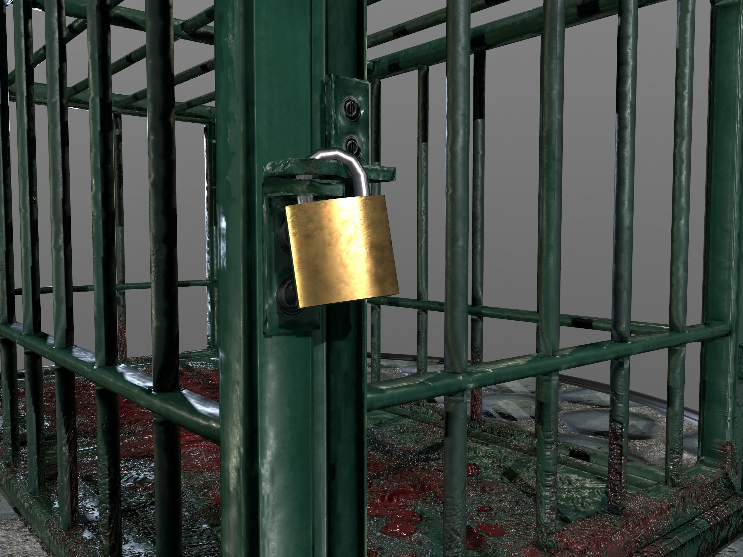 Animal Cage Low-poly 3D model_99